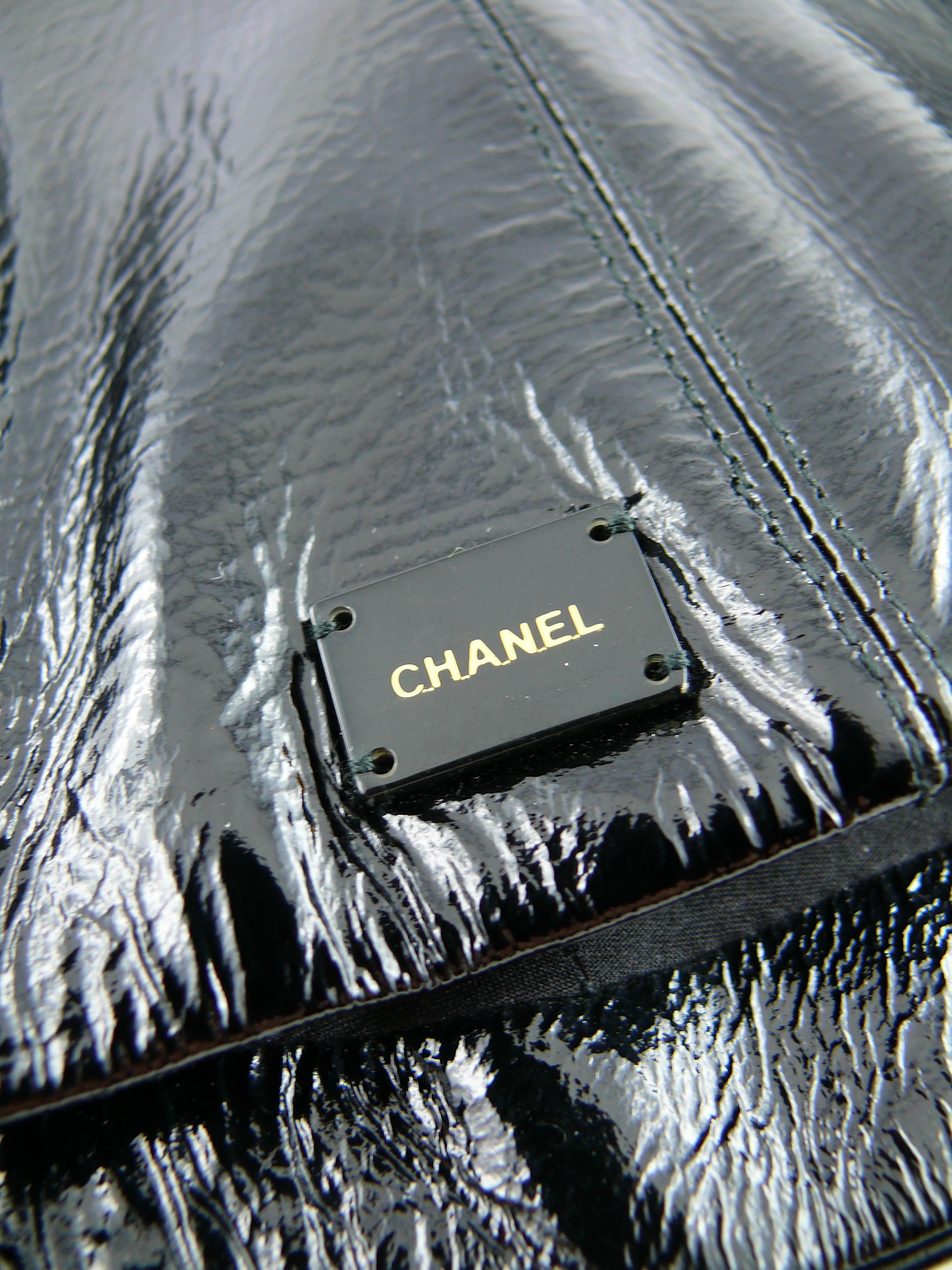 Women's Chanel Black Patent Leather Corset Belt Fall/Winter 2001 Size 36 For Sale
