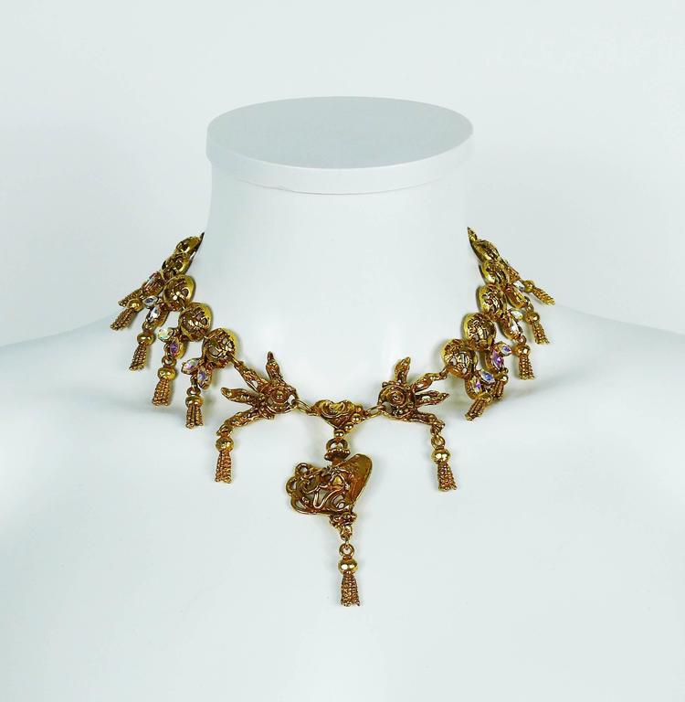 Christian Lacroix Vintage Jewelled Necklace For Sale at 1stDibs