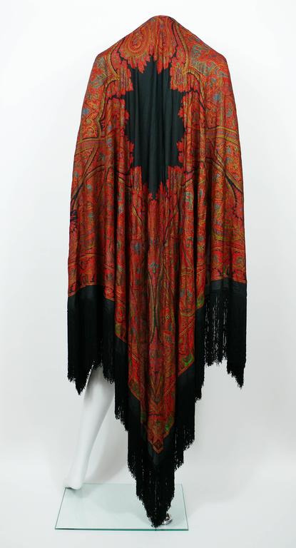 Yves Saint Laurent YSL Gorgeous Vintage Fringed Shawl For Sale at ...