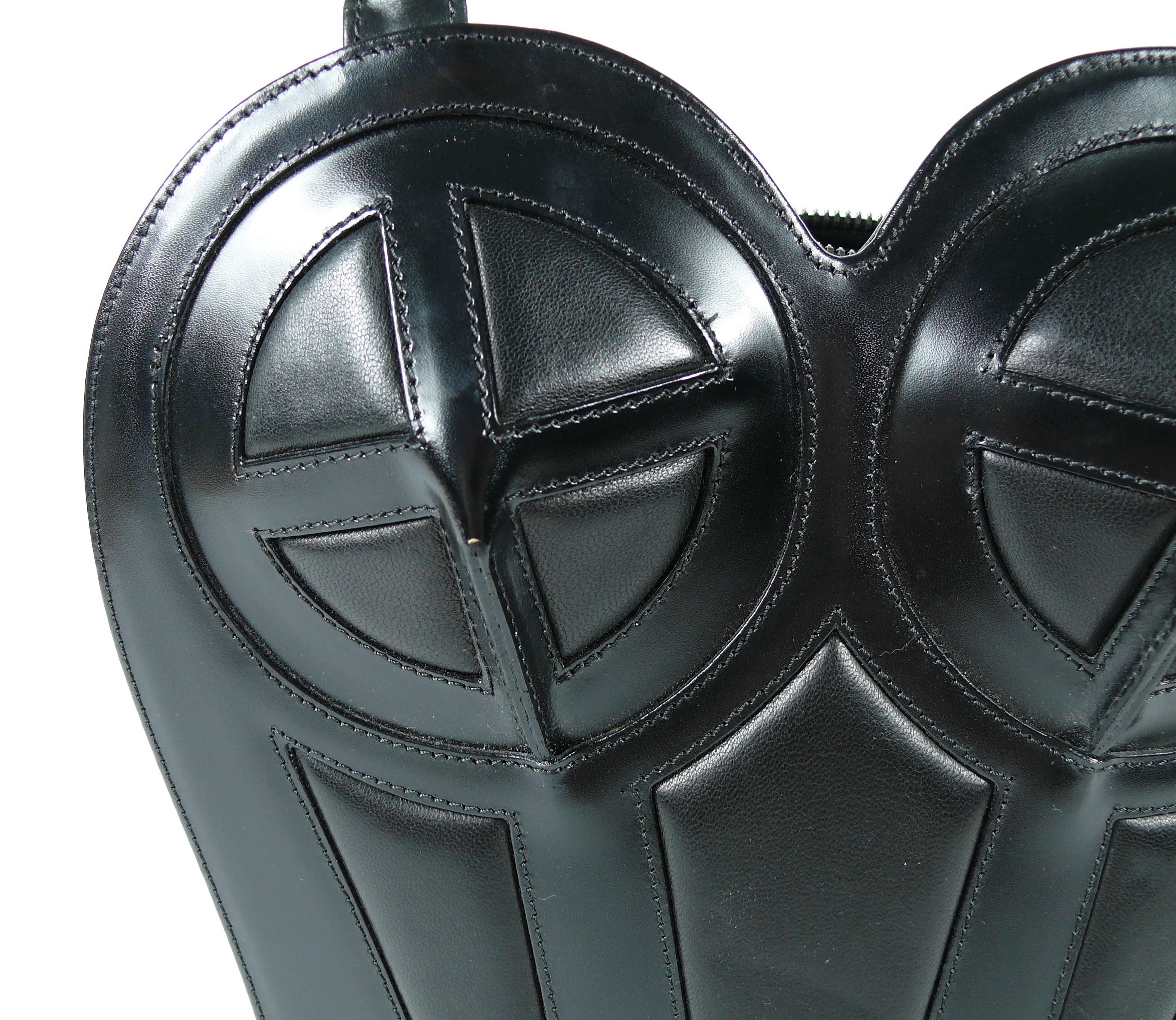 Jean Paul Gaultier Rare 1998 Iconic Black Leather Bustier Handbag 3