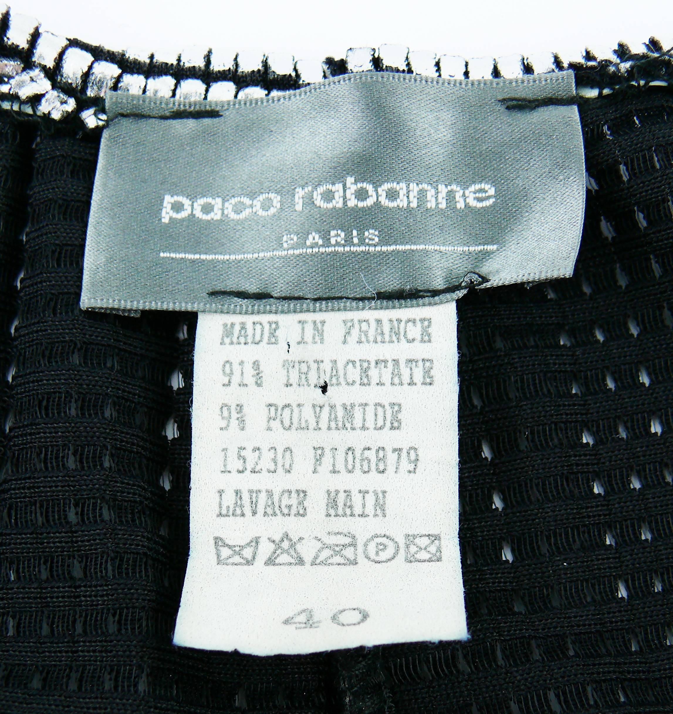 Paco Rabanne Silver Foil Grid Mini Dress 1