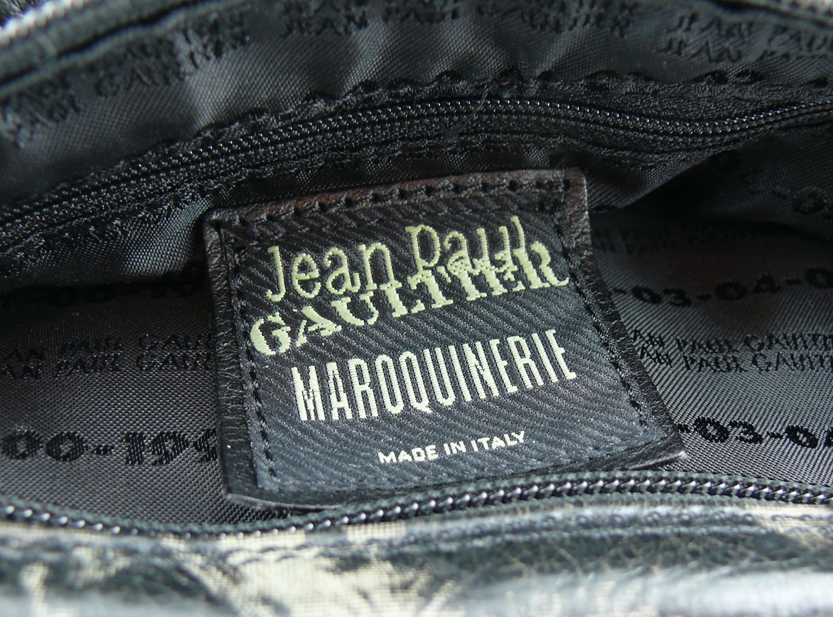 Jean Paul Gaultier Vintage Retro Dietrich Print Leather Shoulder Bag 1