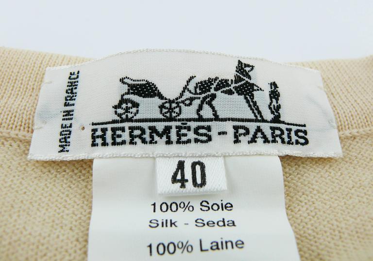 Hermès Vintage Feather Print Silk and Wool Cardigan Sweater at 1stDibs ...