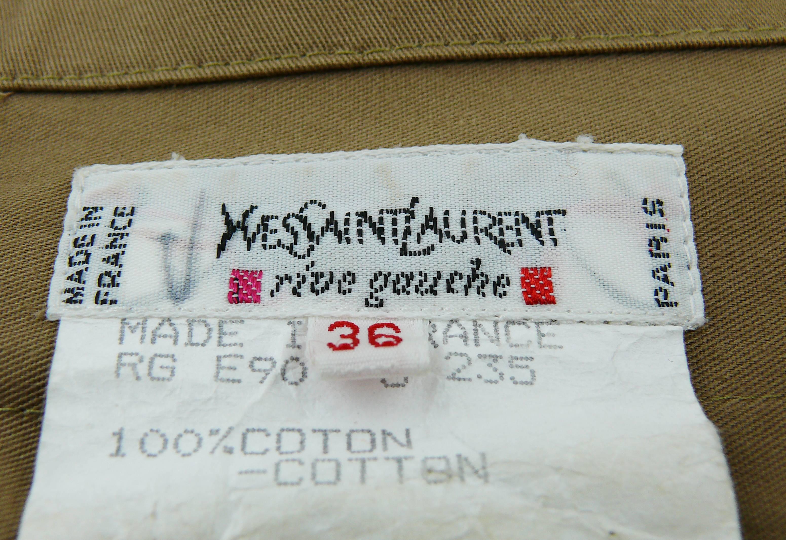 Yves Saint Laurent YSL Vintage 1990 Cotton Safari Tunic with Asymmetric Lacing  3