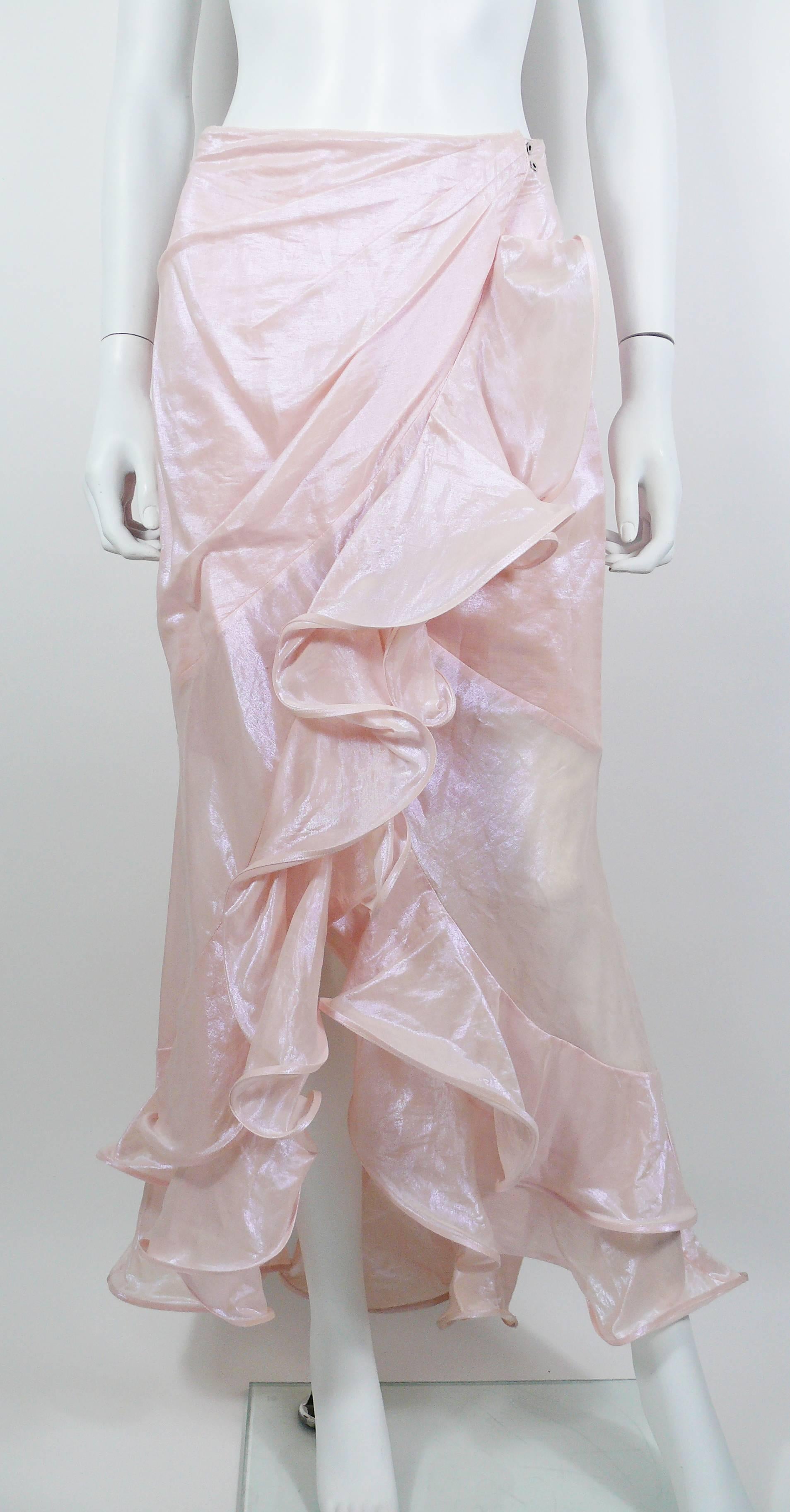 Gray Thierry Mugler Couture Vintage Iridescent Pink Two Piece Suit
