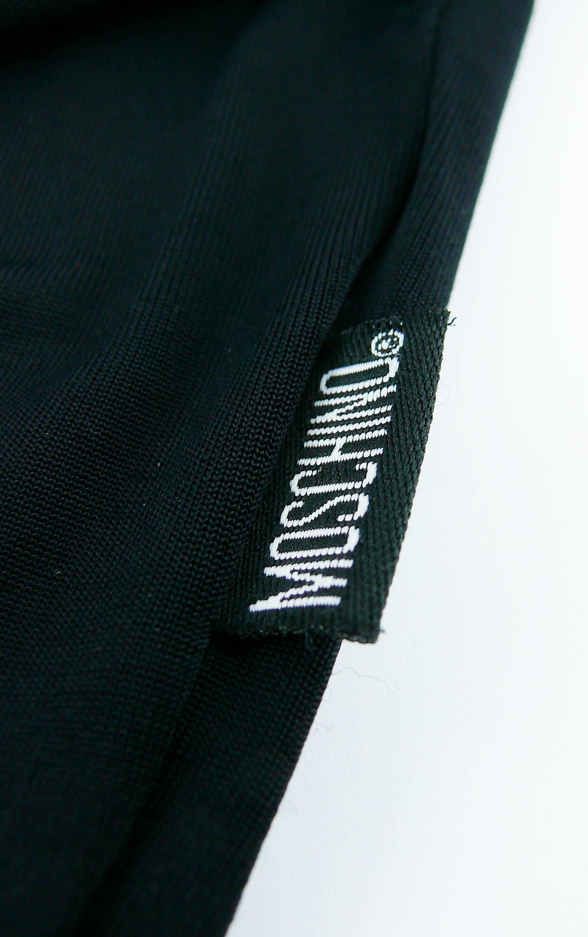 Moschino Vintage All Over Text Black Maxi Dress USA Taglia 10 in vendita 3