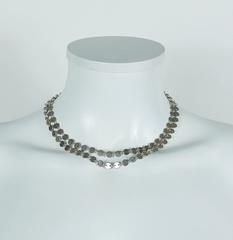 Hermès Vintage Sterling Silver Double Strand Confettis Necklace