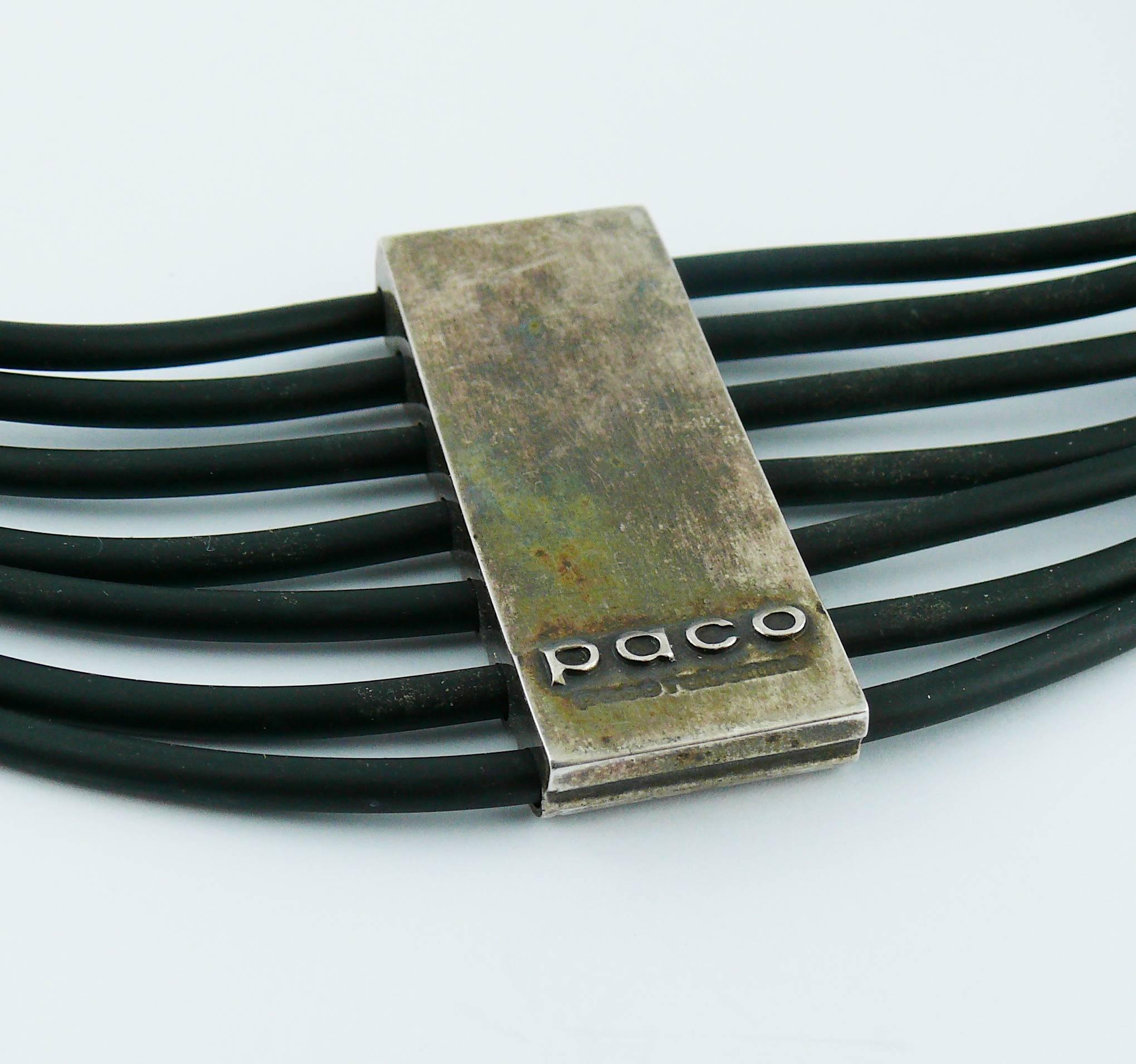 Paco Rabanne Vintage Rubber Choker Necklace In Good Condition In Nice, FR