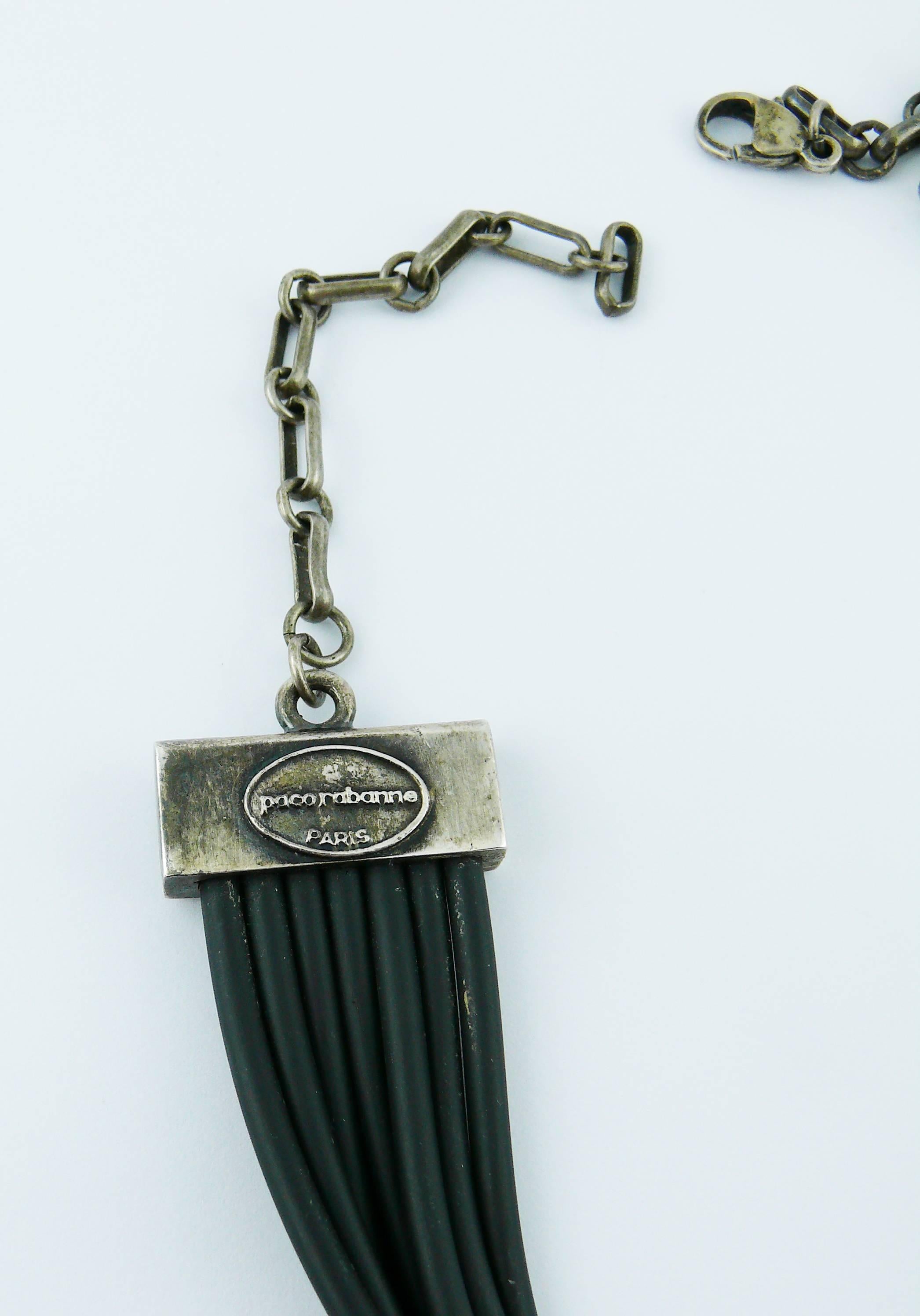 Paco Rabanne Vintage Rubber Choker Necklace 5