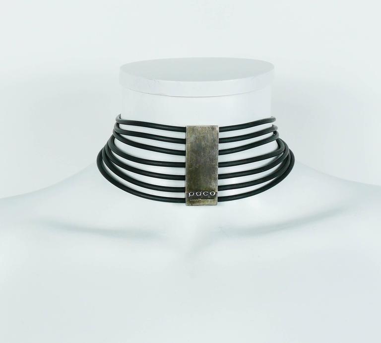 Paco Rabanne Vintage Rubber Choker Necklace at 1stDibs