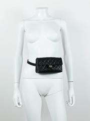 Chanel Uniform Black Quilted Grained Leather Waist-Belt Bag