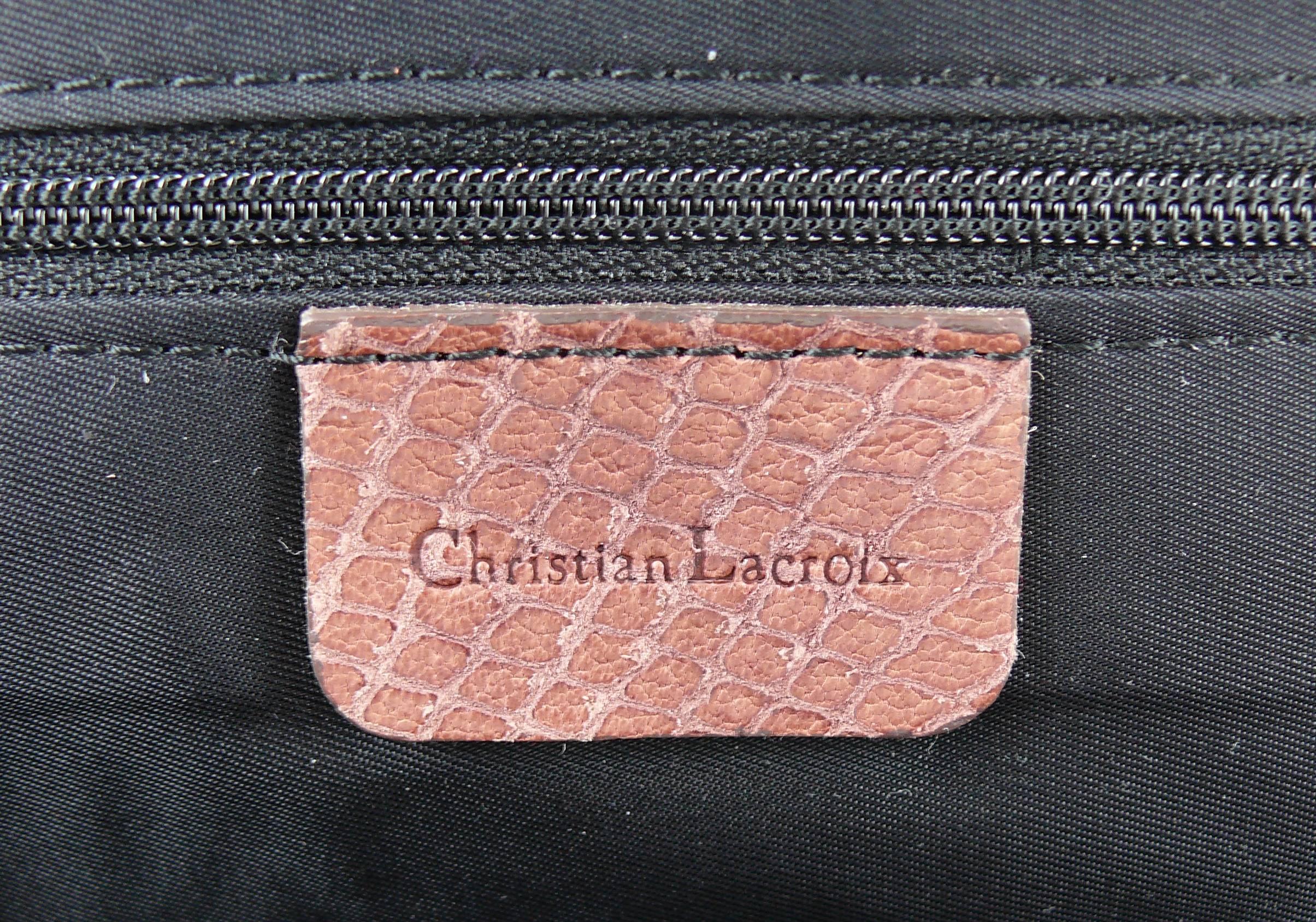 Christian Lacroix Vintage Tweed and Tartan Handbag For Sale 2