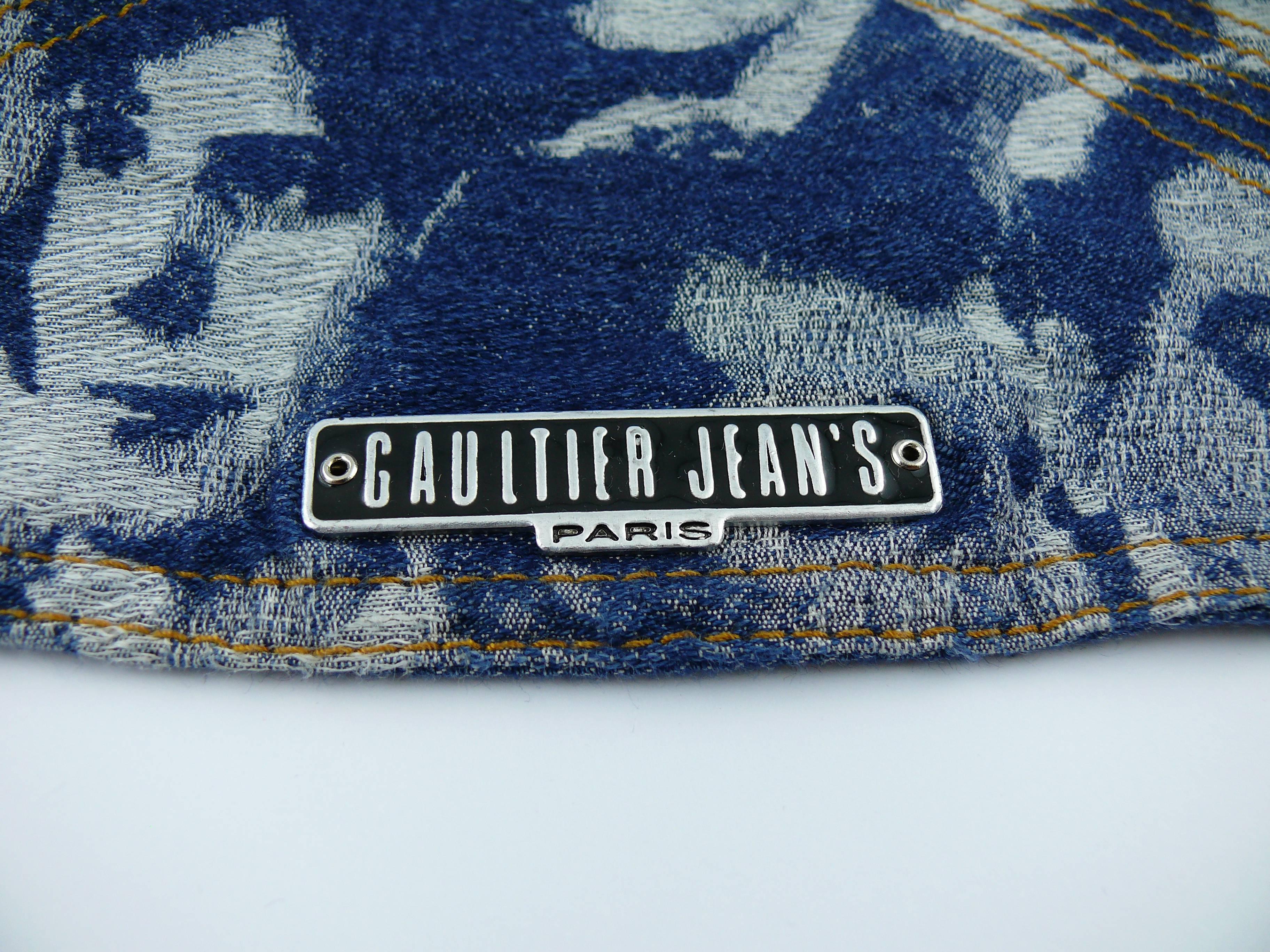 Jean Paul Gaultier Vintage Iconic Face Jacquard Denim Gilet 5