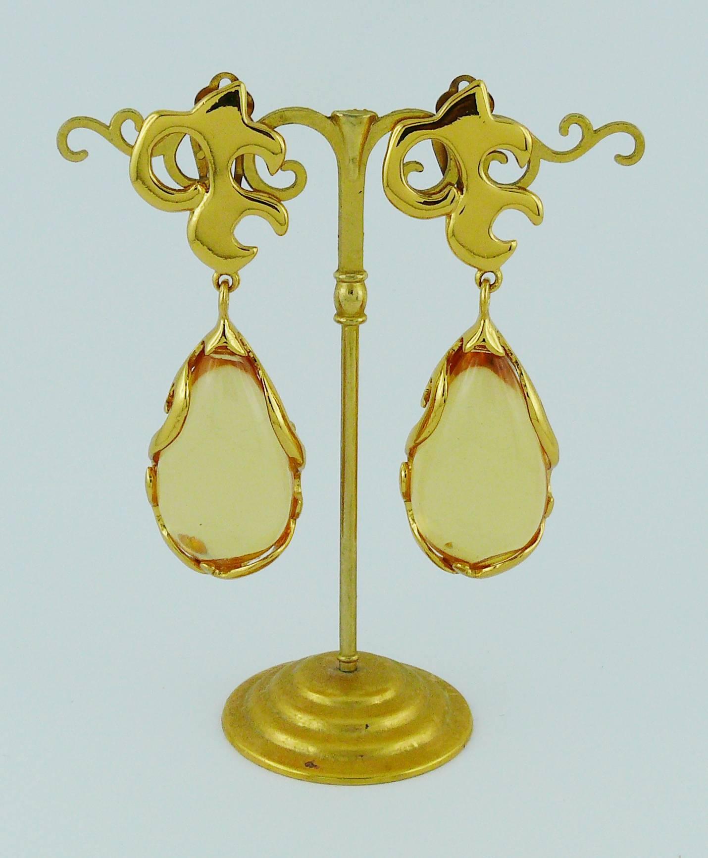 Women's YVES SAINT LAURENT YSL Vintage Arabesques Dangling Earrings For Sale