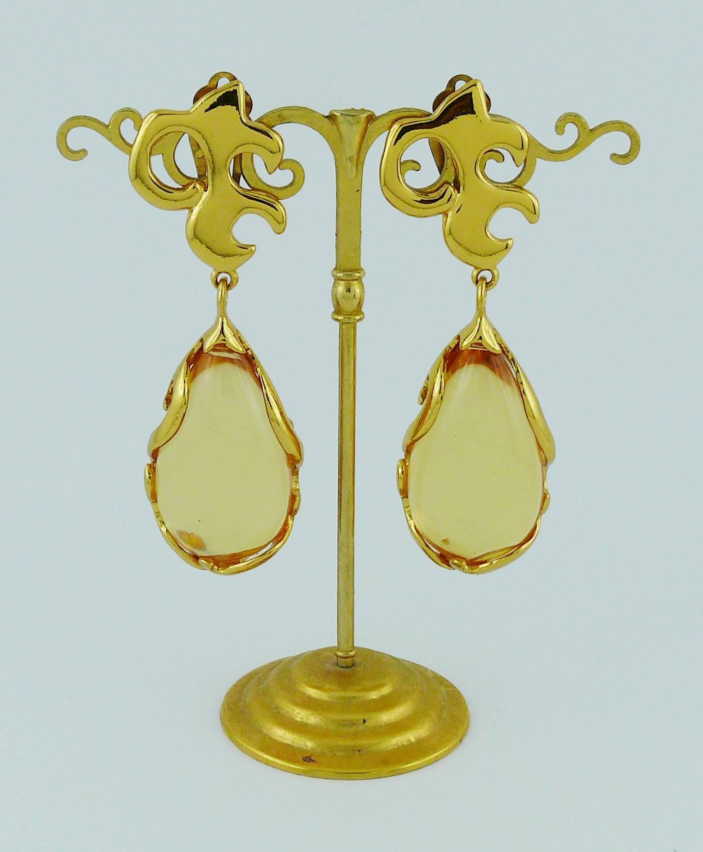 Women's Yves Saint Laurent YSL Vintage Arabesques Dangling Earrings