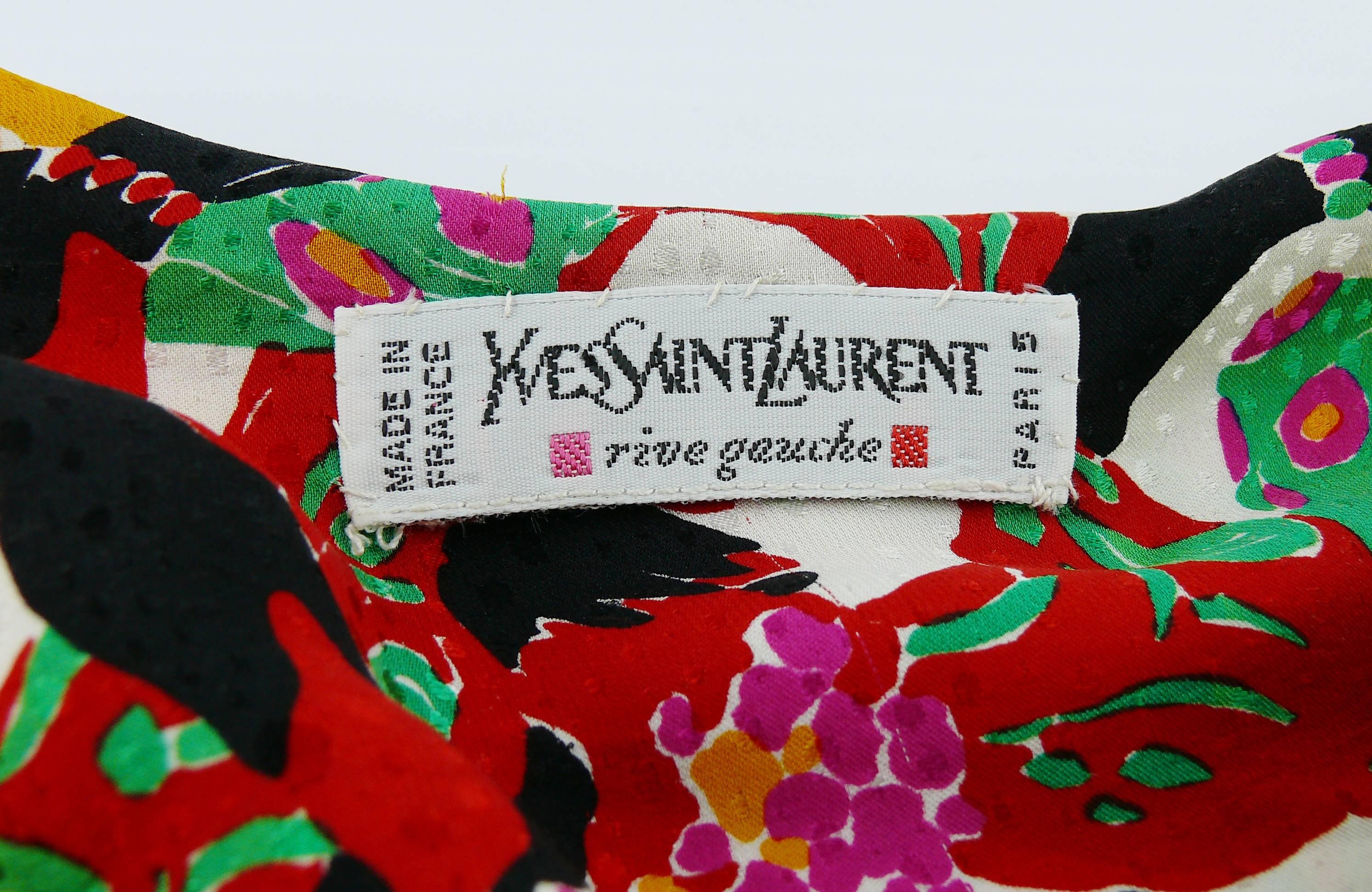 Yves Saint Laurent YSL Vintage Runway 1991 Leon Bakst Print Wrap Dress For Sale 3