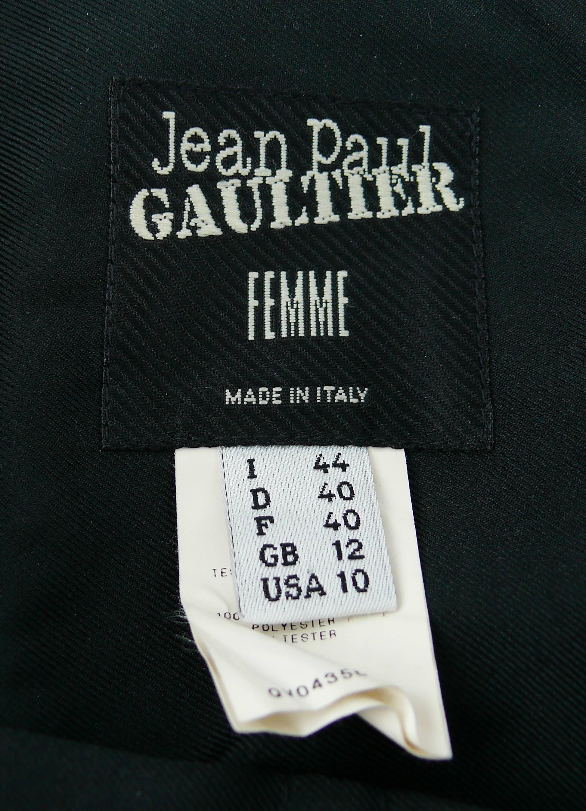 Jean Paul Gaultier Stunning Torn Fabric Trompe L'Oeil Bustier Dress USA Size 10 2