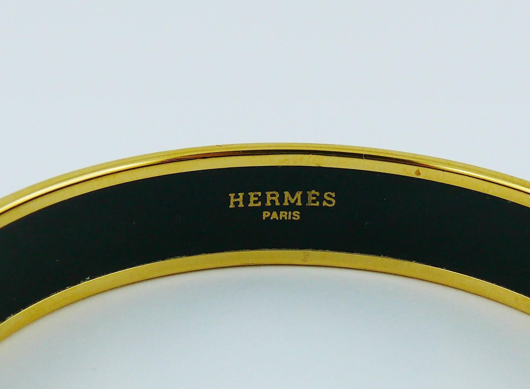 Hermès Vintage Camel Caravan Printed Enamel Narrow Bangle Bracelet PM (65) 1