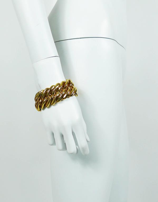 Yves Saint Laurent YSL Vintage Classic Gold Toned Curb Chain Bracelet For  Sale at 1stDibs | ysl slug, ysl gold bracelet, ysl chain bracelet