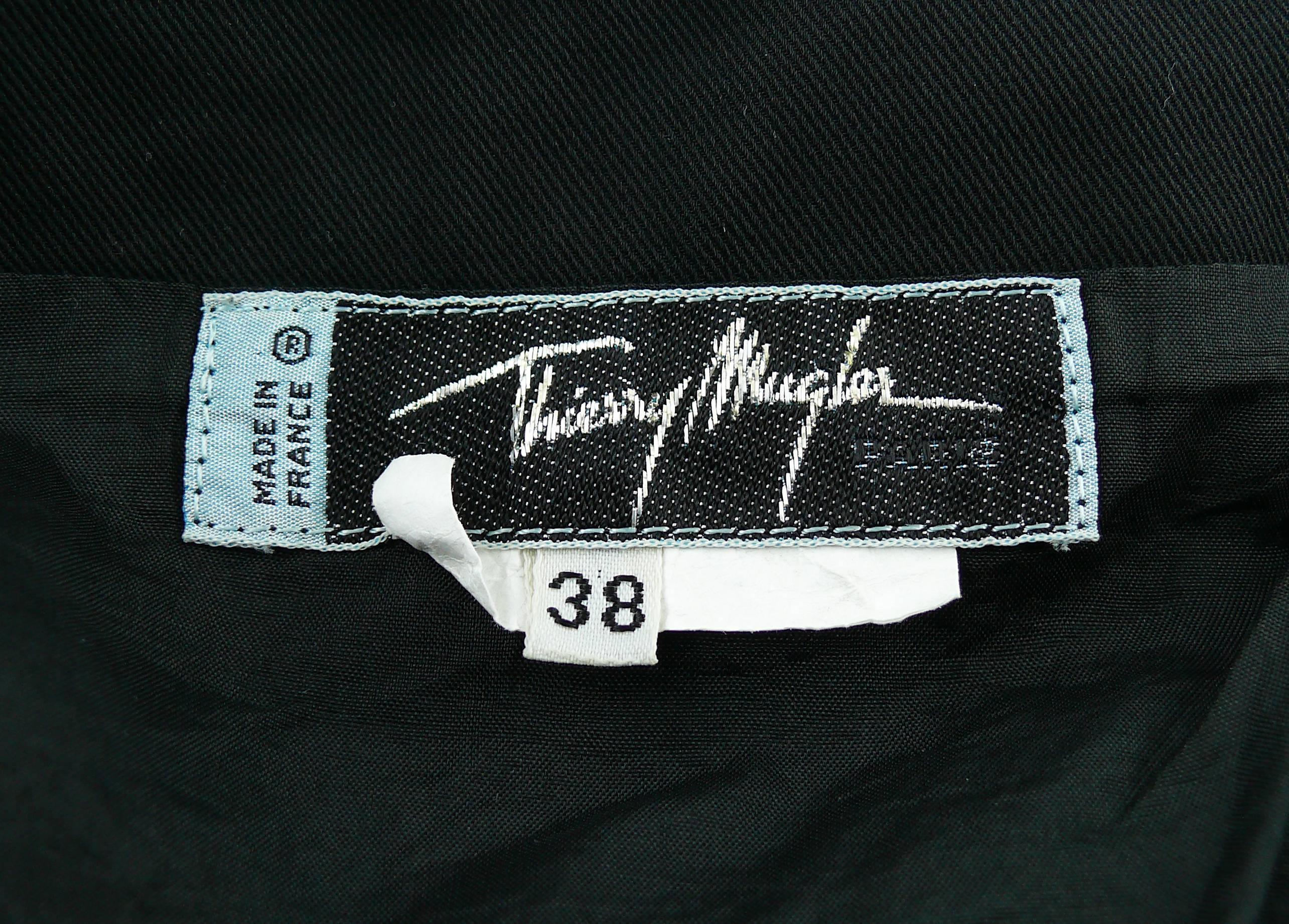 Thierry Mugler Vintage Black Halter Dress with Floral Detail 4