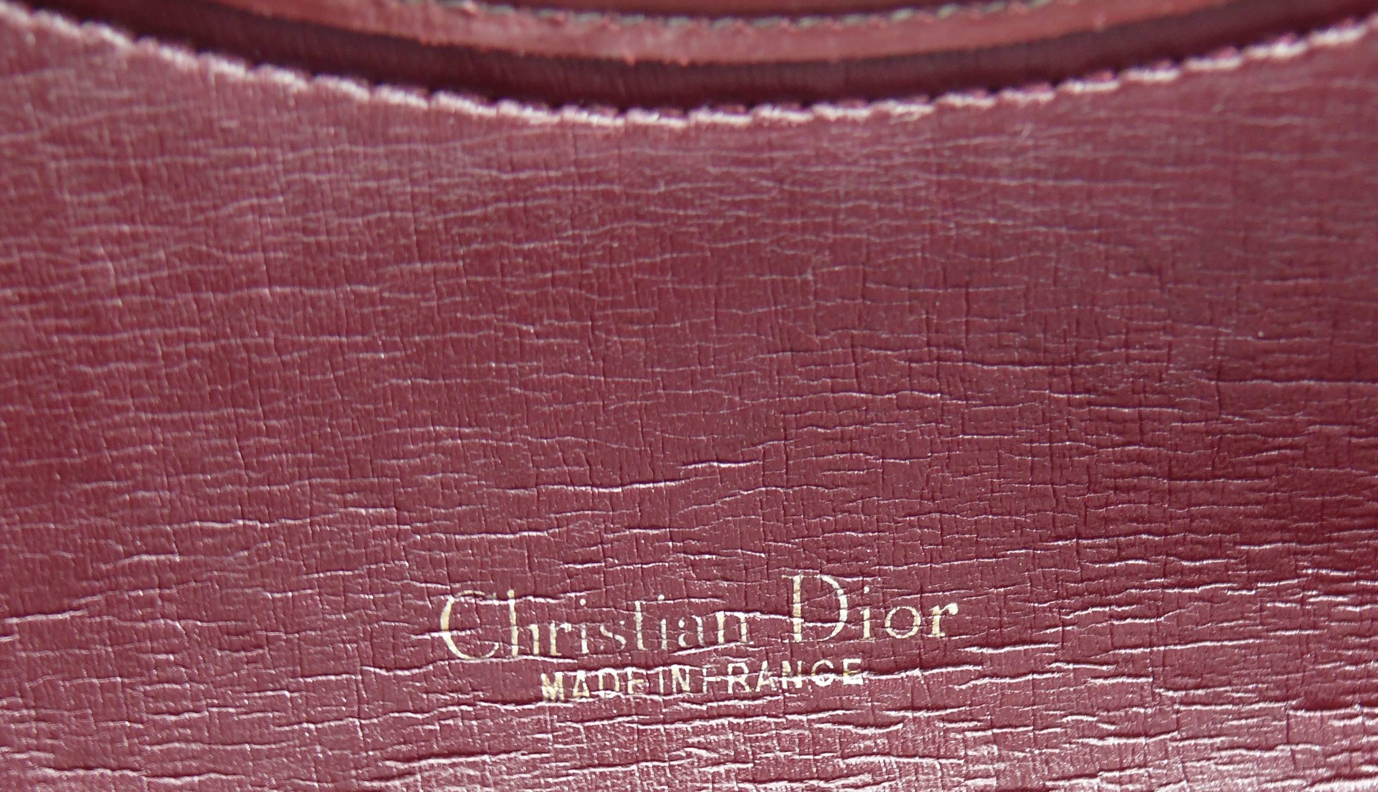 Christian Dior Vintage Burgundy Monogram Iconic Canvas Bag 2