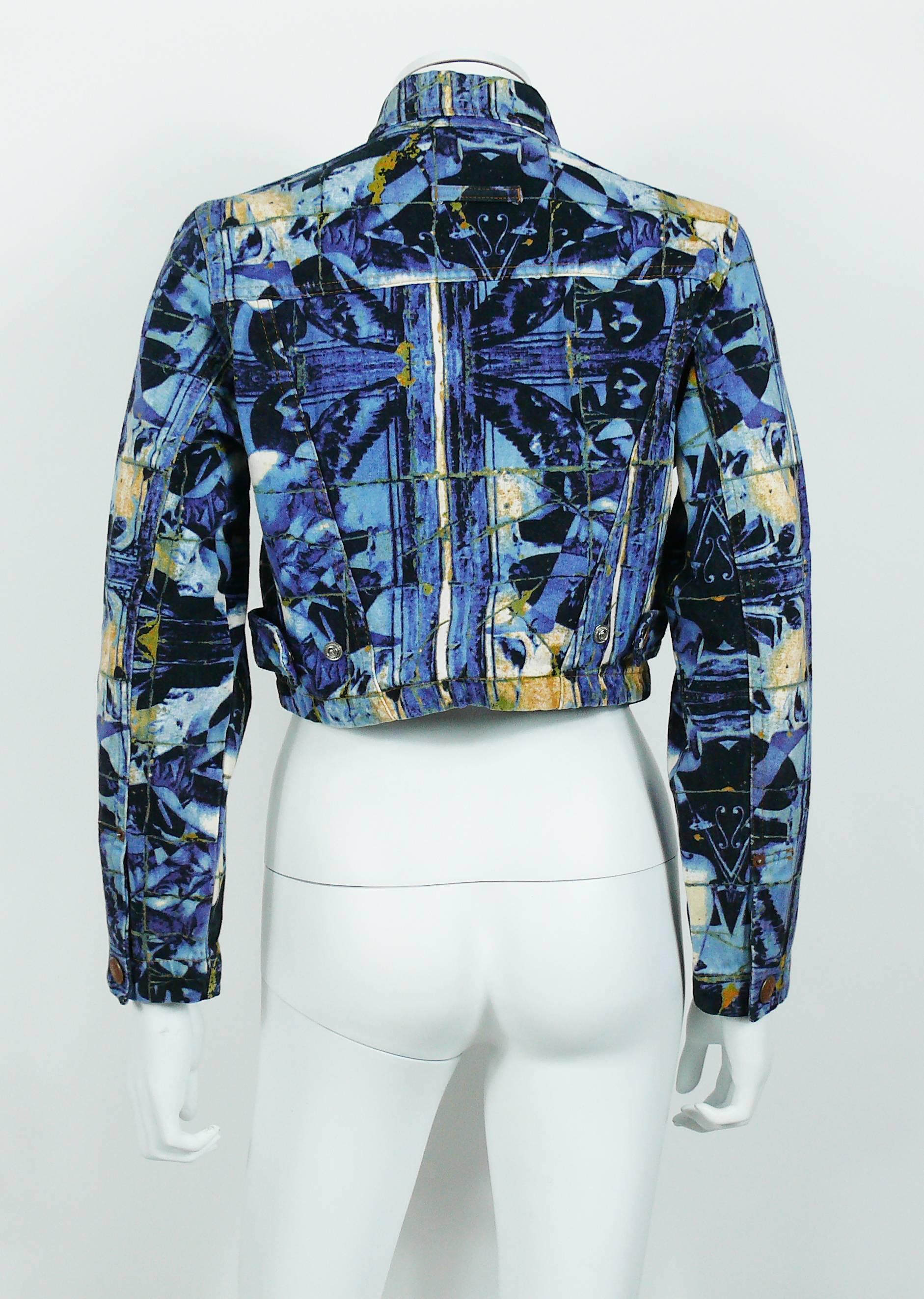 Women's Jean Paul Gaultier Vintage Mosaic Print Cropped Jacket