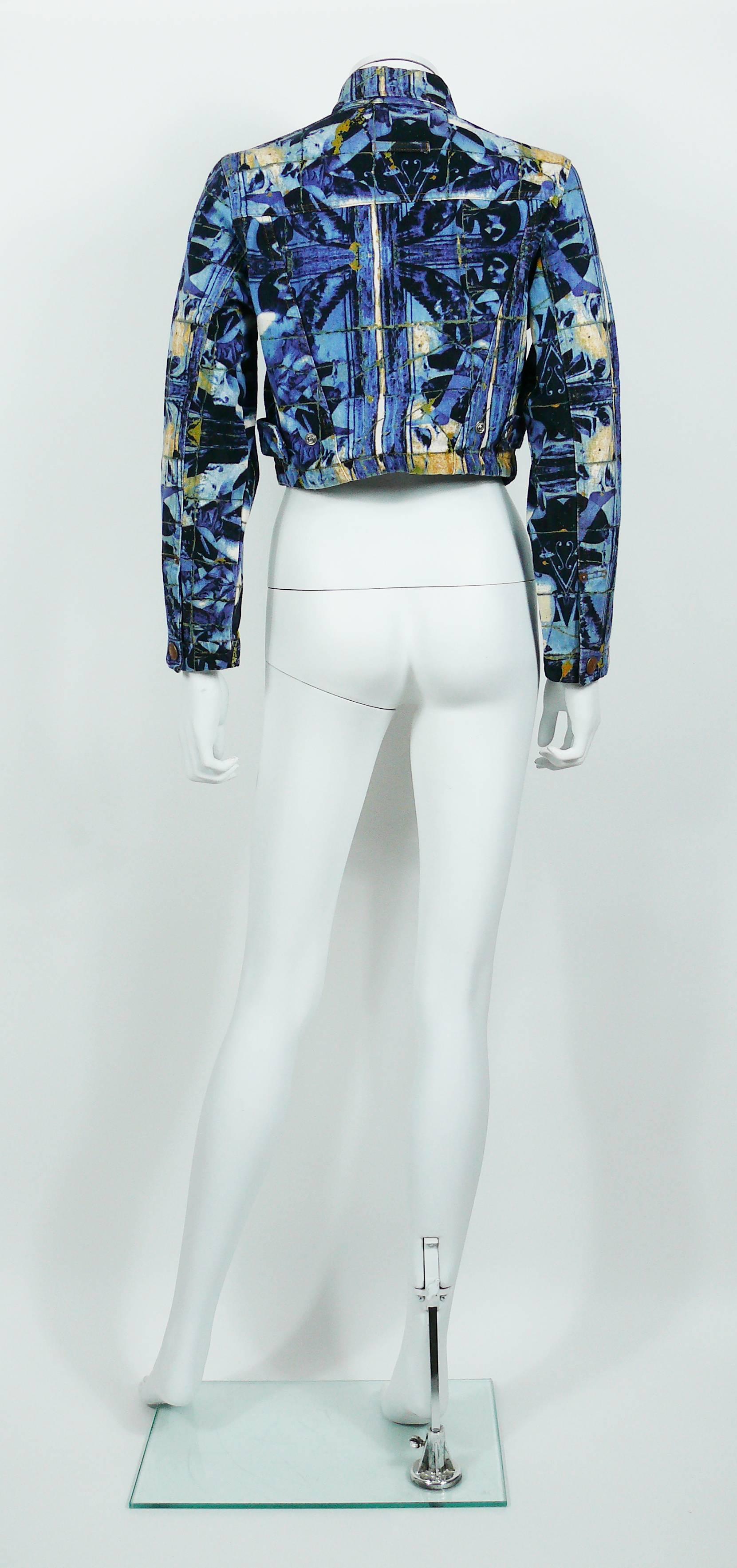 Jean Paul Gaultier Vintage Mosaic Print Cropped Jacket In Excellent Condition In Nice, FR