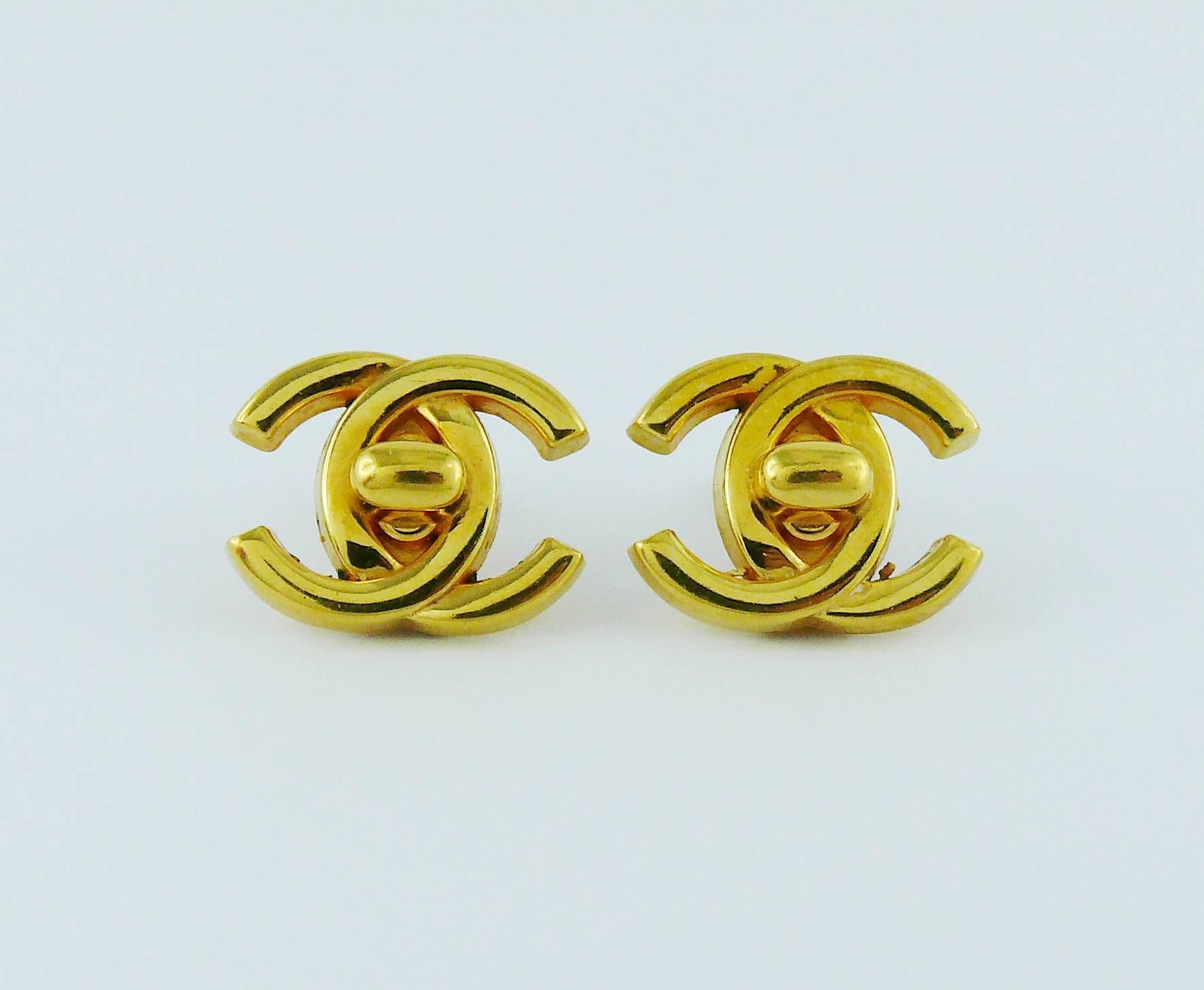 chanel lock earrings