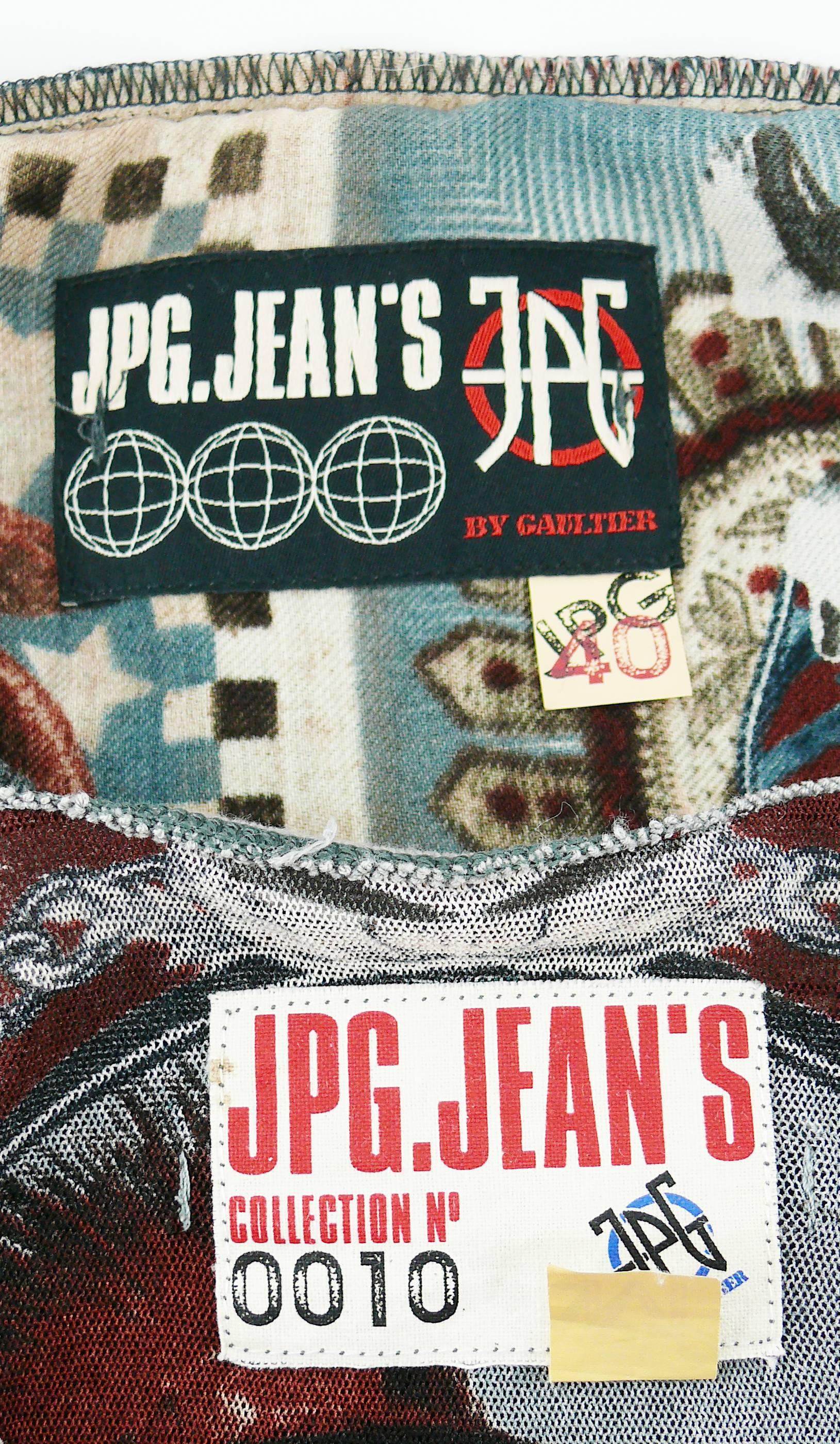 Jean Paul Gaultier Vintage Native American Print Top and Skirt Ensemble 2