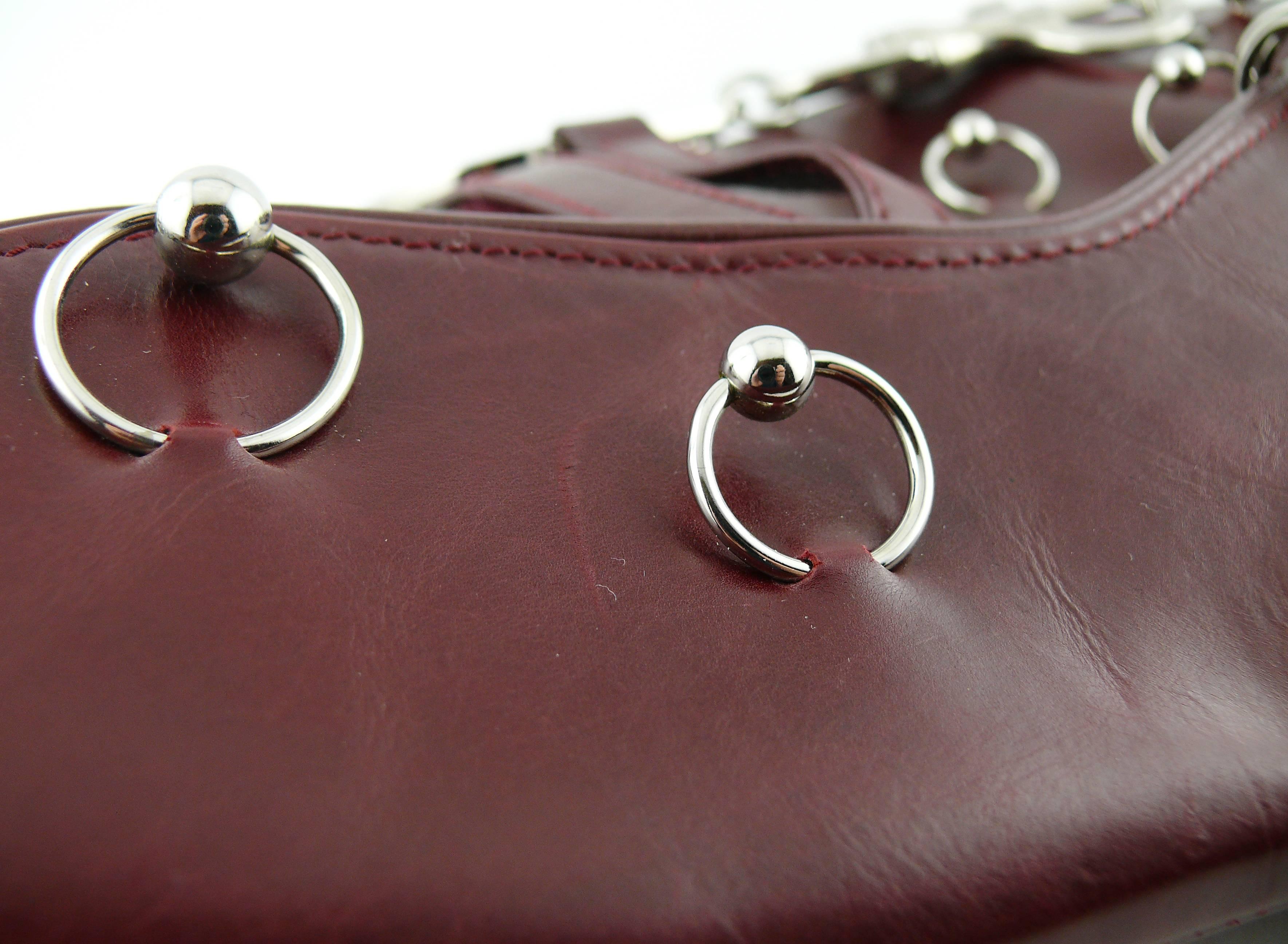 Christian Dior by John Galliano Rare Hardcore Pierced Saddle Leather Handbag 2