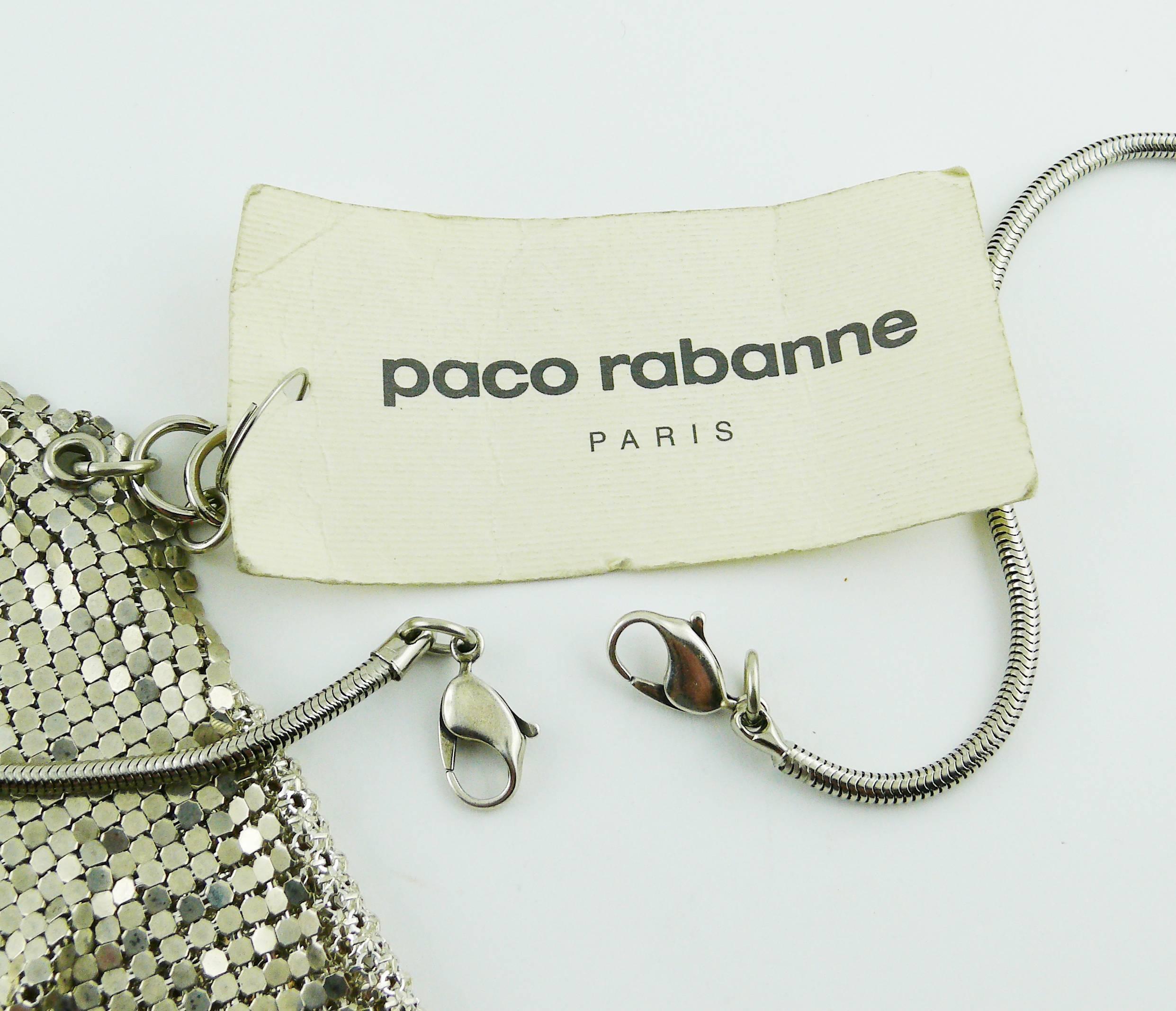 Paco Rabanne Vintage Silver Metal Mesh Draped Backless Top Size S 4