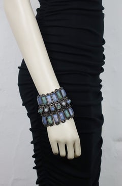 CLAIRE DEVE Attributed Vintage Wide Articulated Statement Bracelet