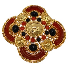 CHRISTIAN DIOR Vintage Byzantine-Style Statement Brooch Pendant, 1970