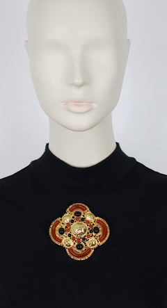 CHRISTIAN DIOR Vintage Byzantine-Style Statement Brooch Pendant, 1970