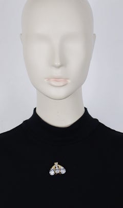 CHRISTIAN DIOR Vintage Iconic Crystal-Embellished Bee Pin Brooch