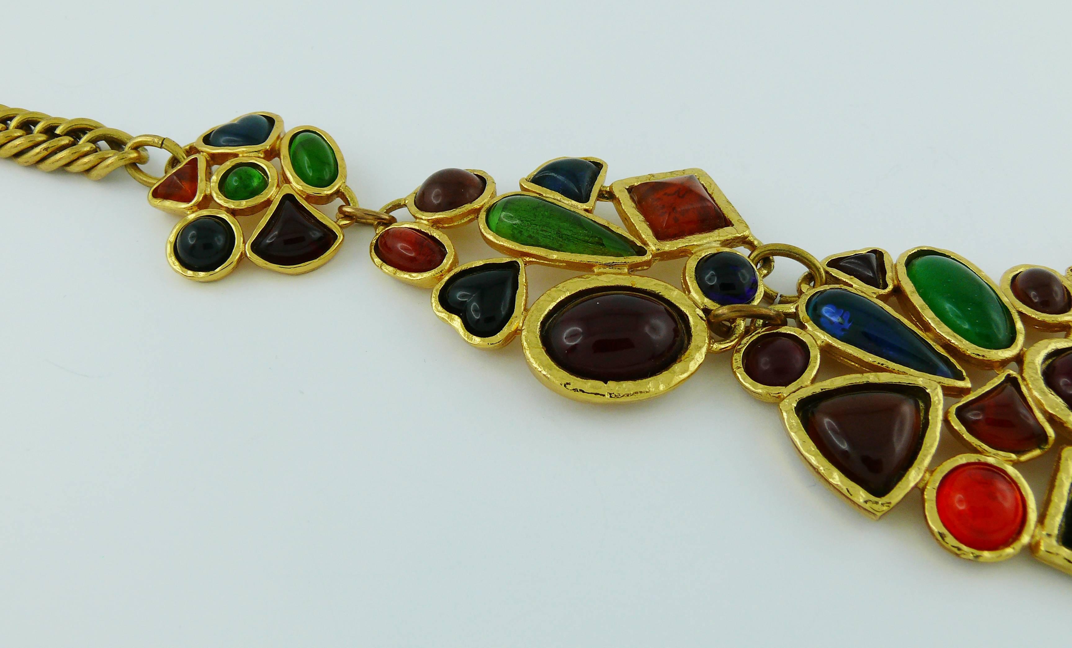Edouard Rambaud Vintage Multicolored Poured Glass Bib Necklace 2