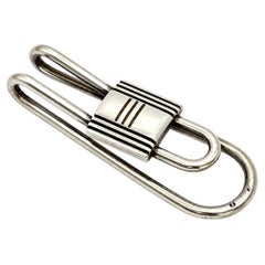 HERMES Vintage Sterling Silver Cadena Lock Motif Money Clip