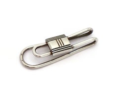HERMES Vintage Sterling Silver Cadena Lock Motif Money Clip