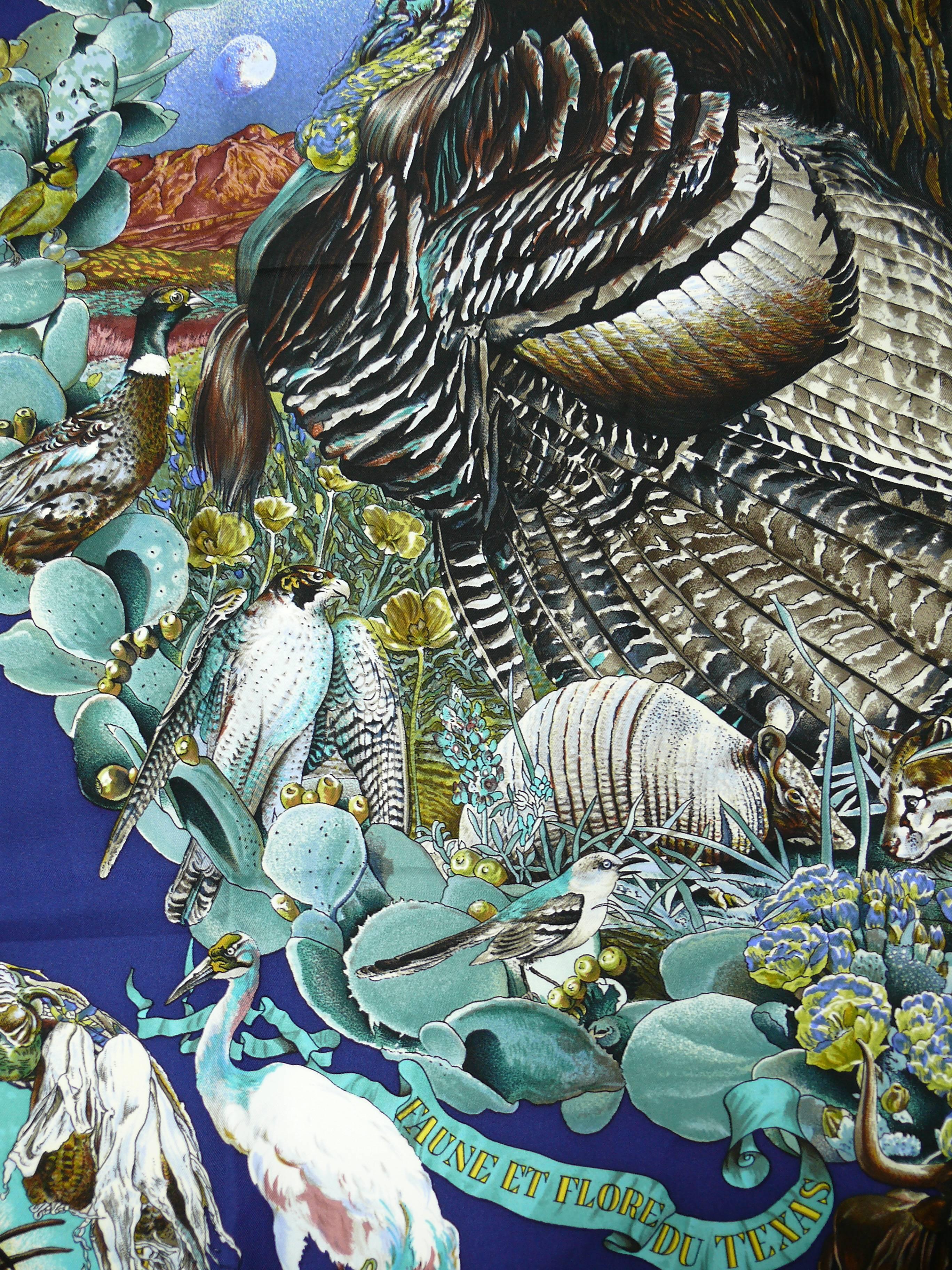 Black Hermes Rare Silk Carre Scarf 