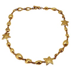 YVES SAINT LAURENT YSL Vintage Gold-Tone Sea-Life Necklace