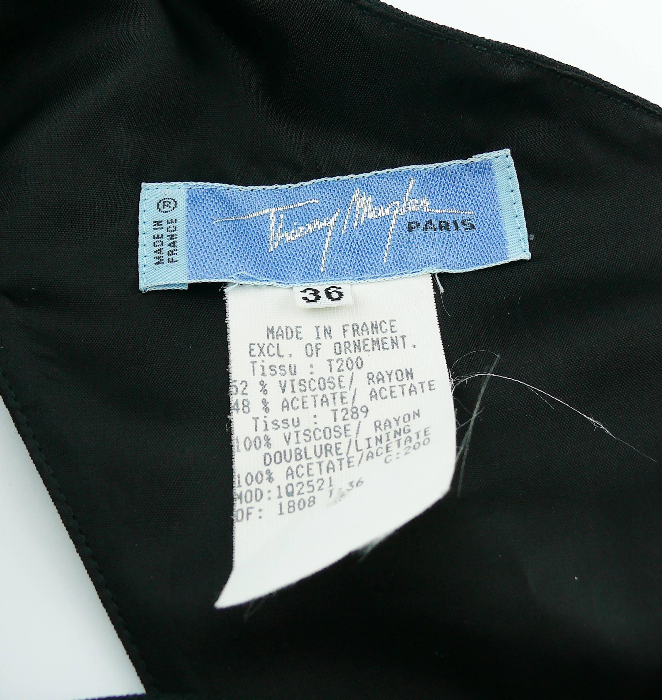 Thierry Mugler Vintage One Shoulder Black Fringe Dress For Sale at ...
