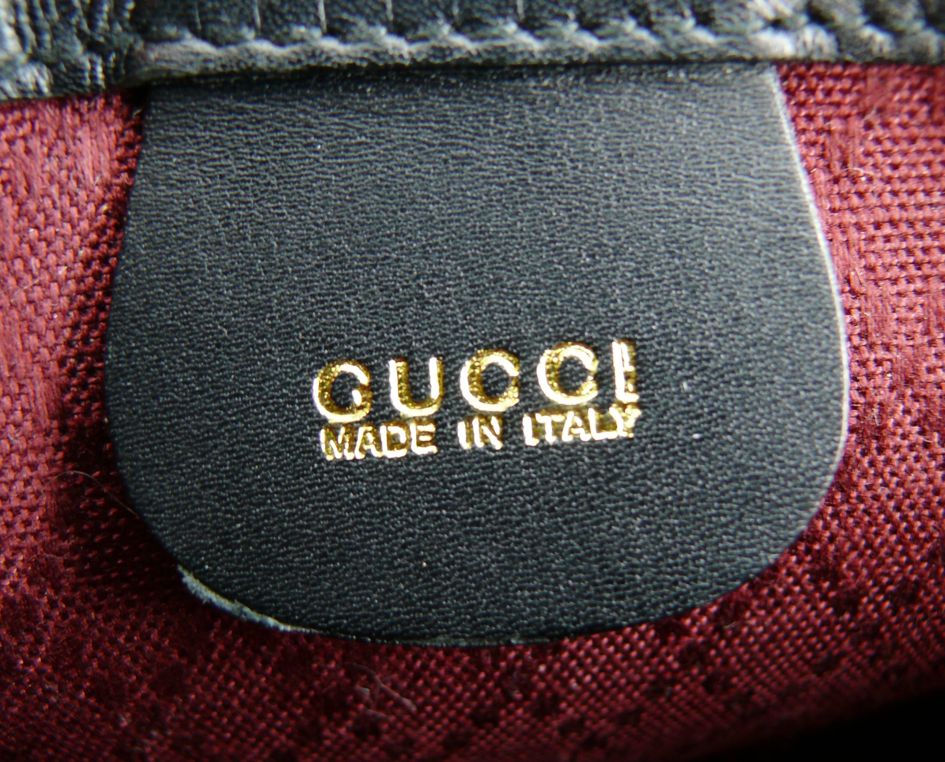Gucci Vintage Convertible Black Leather Saddle Bag Belt 1