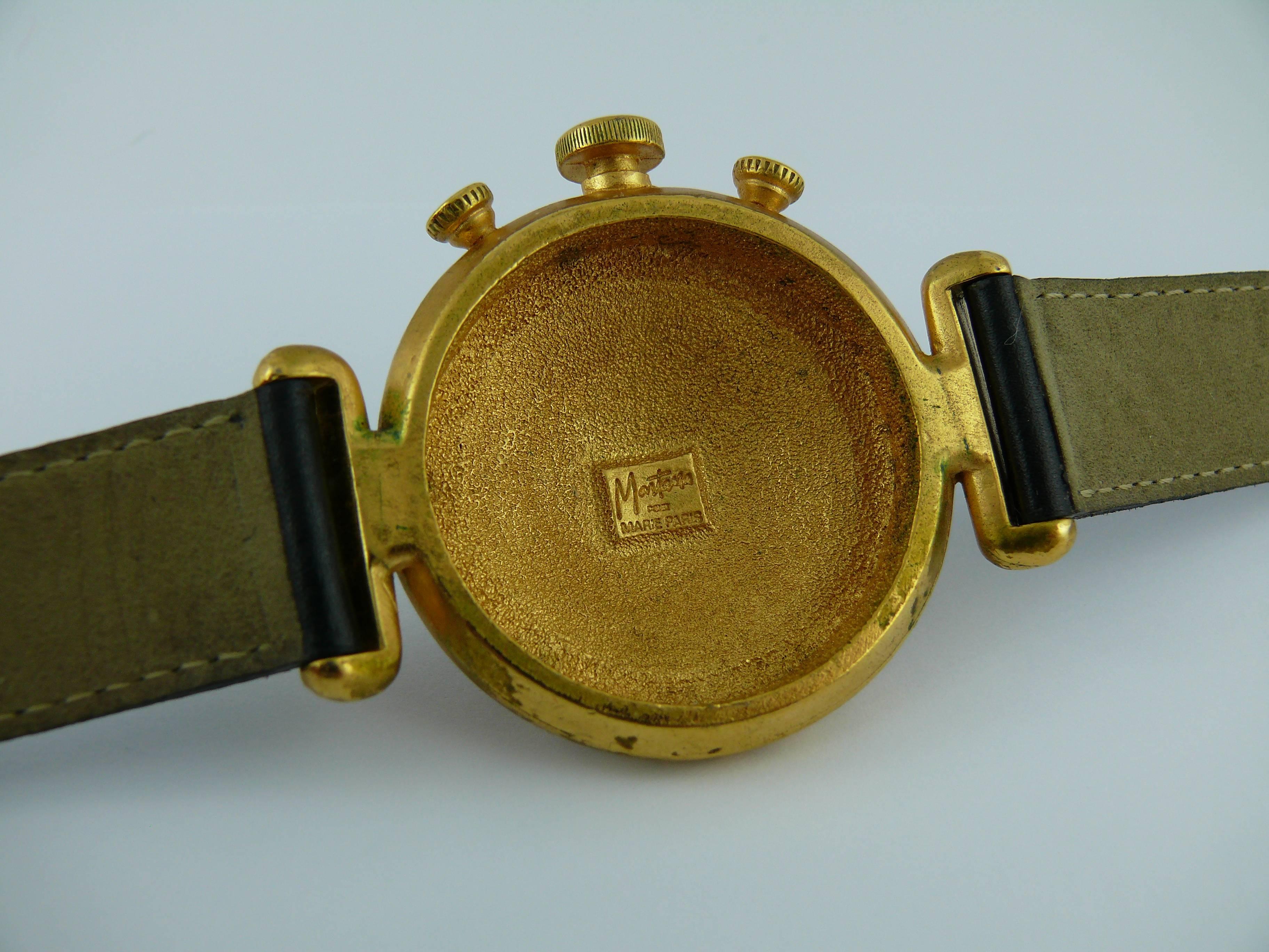 Claude Montana Vintage Trompe L'Oeil Watch Dial Double Tour Wrap Bracelet For Sale 4