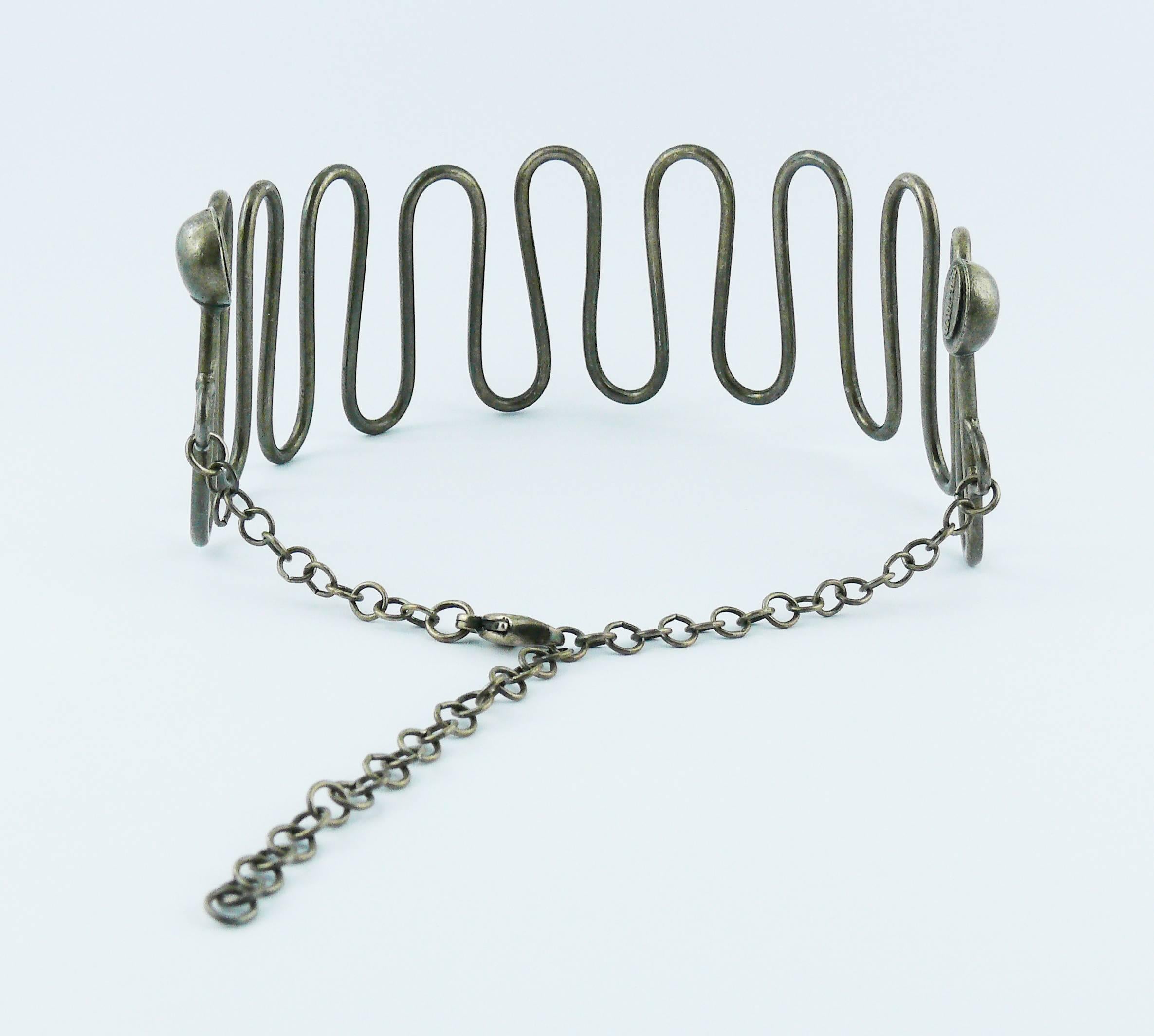 Jean Paul Gaultier Vintage Twisted Choker and Bracelet Set For Sale 1