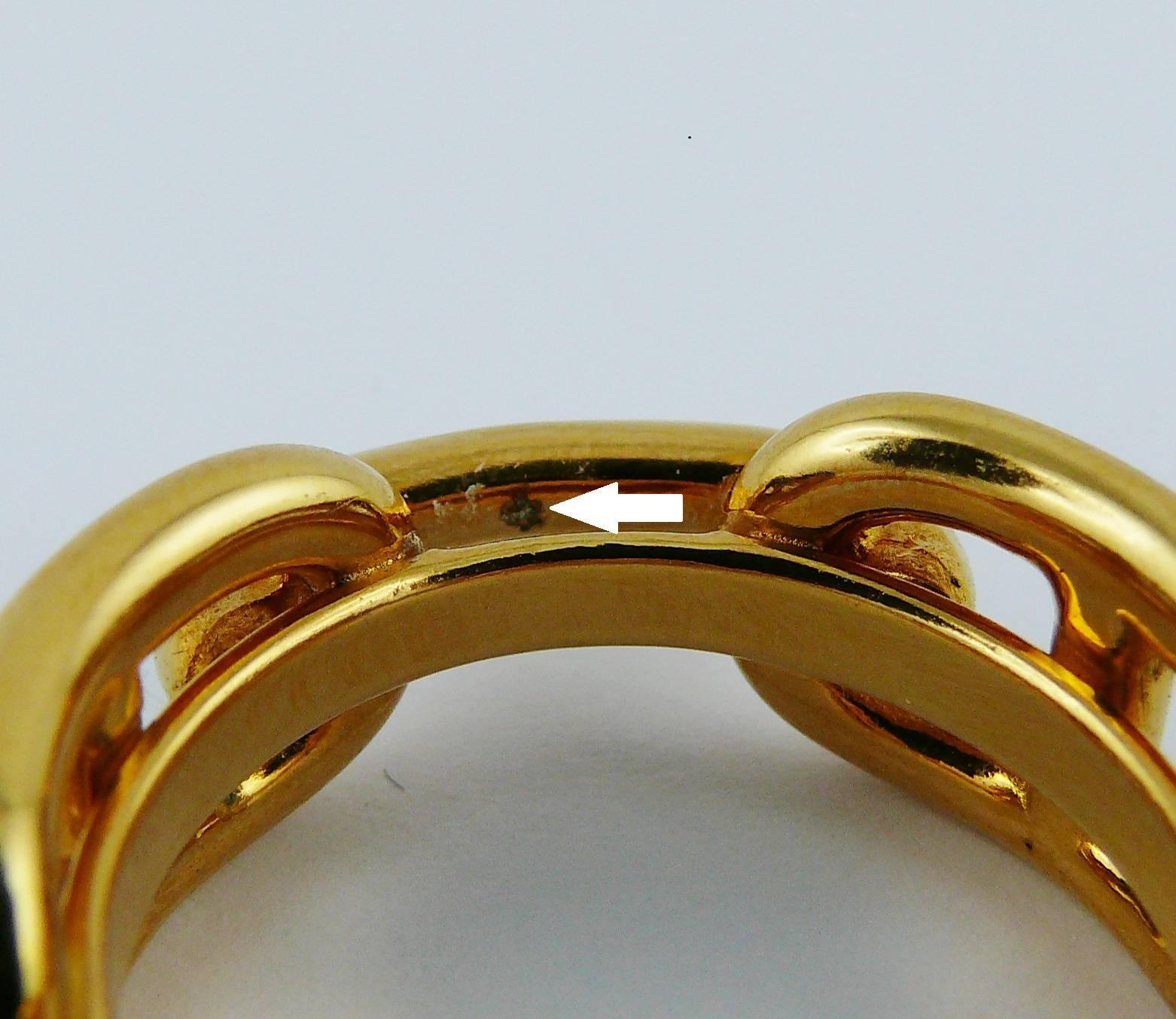 Hermes Gold Toned Chaine d'Ancre Scarf Ring 2