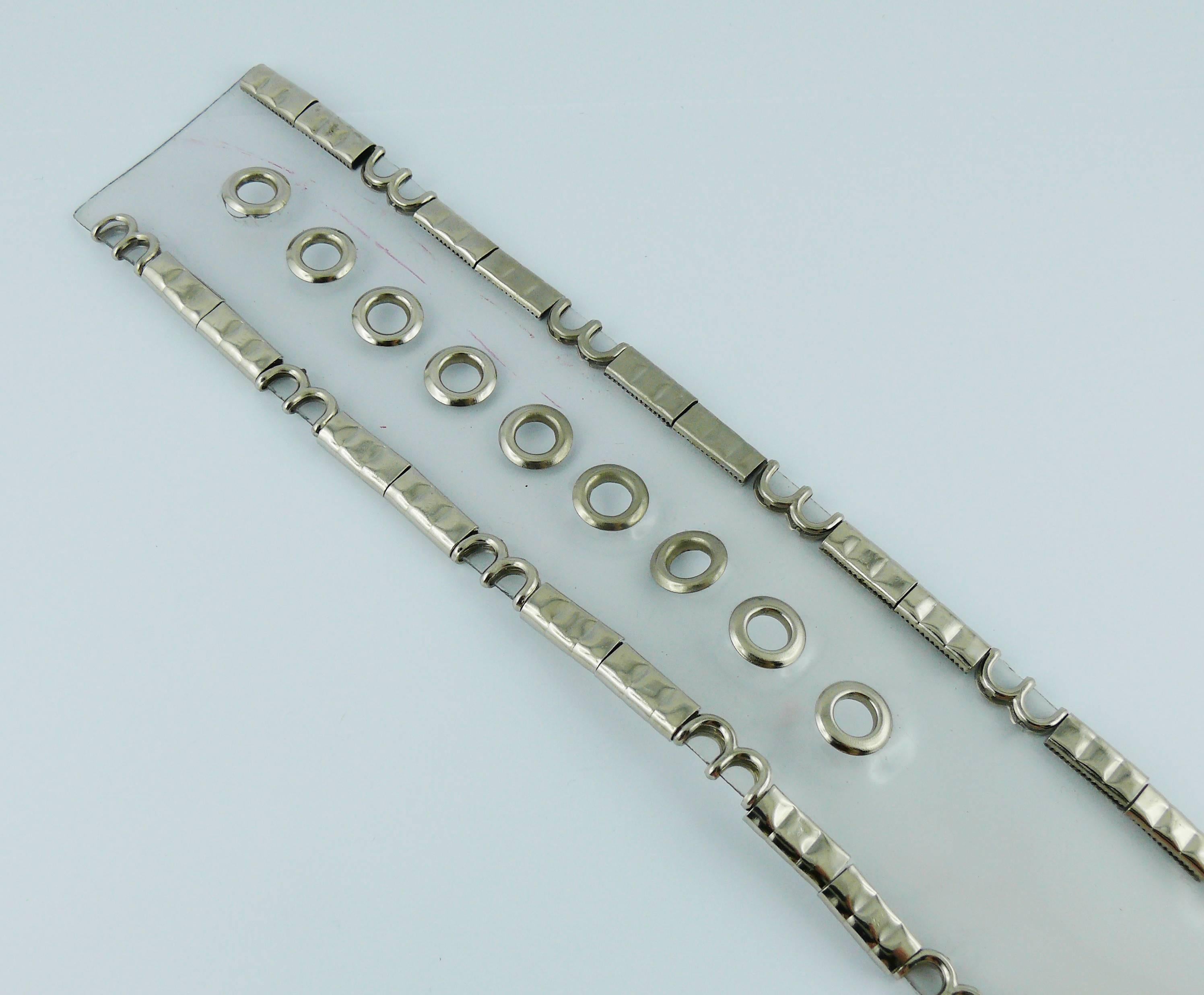 Jose Cotel Vintage Rare 1985 Jewelled Clear Vinyl Belt 2