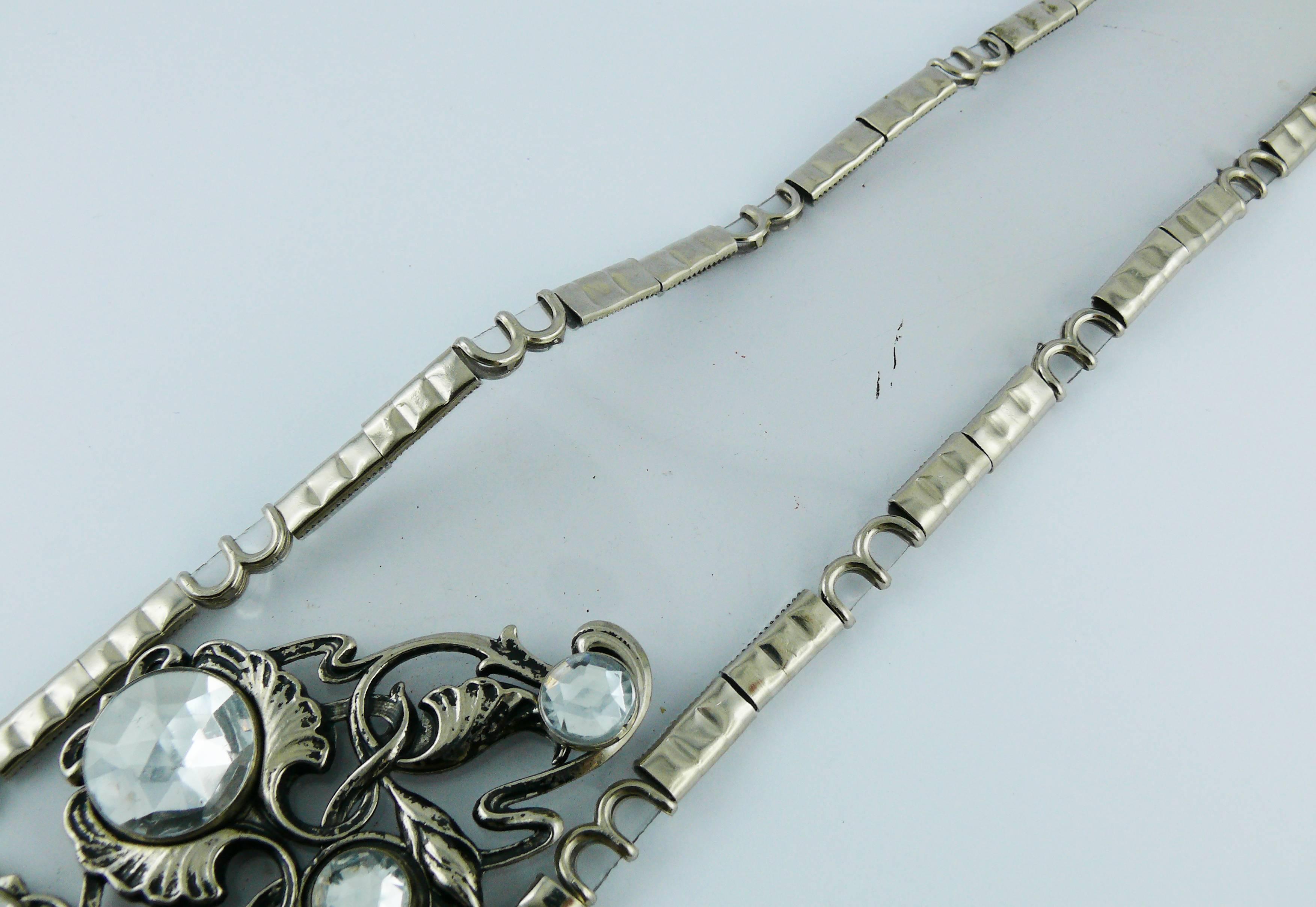 Jose Cotel Vintage Rare 1985 Jewelled Clear Vinyl Belt In Good Condition In Nice, FR
