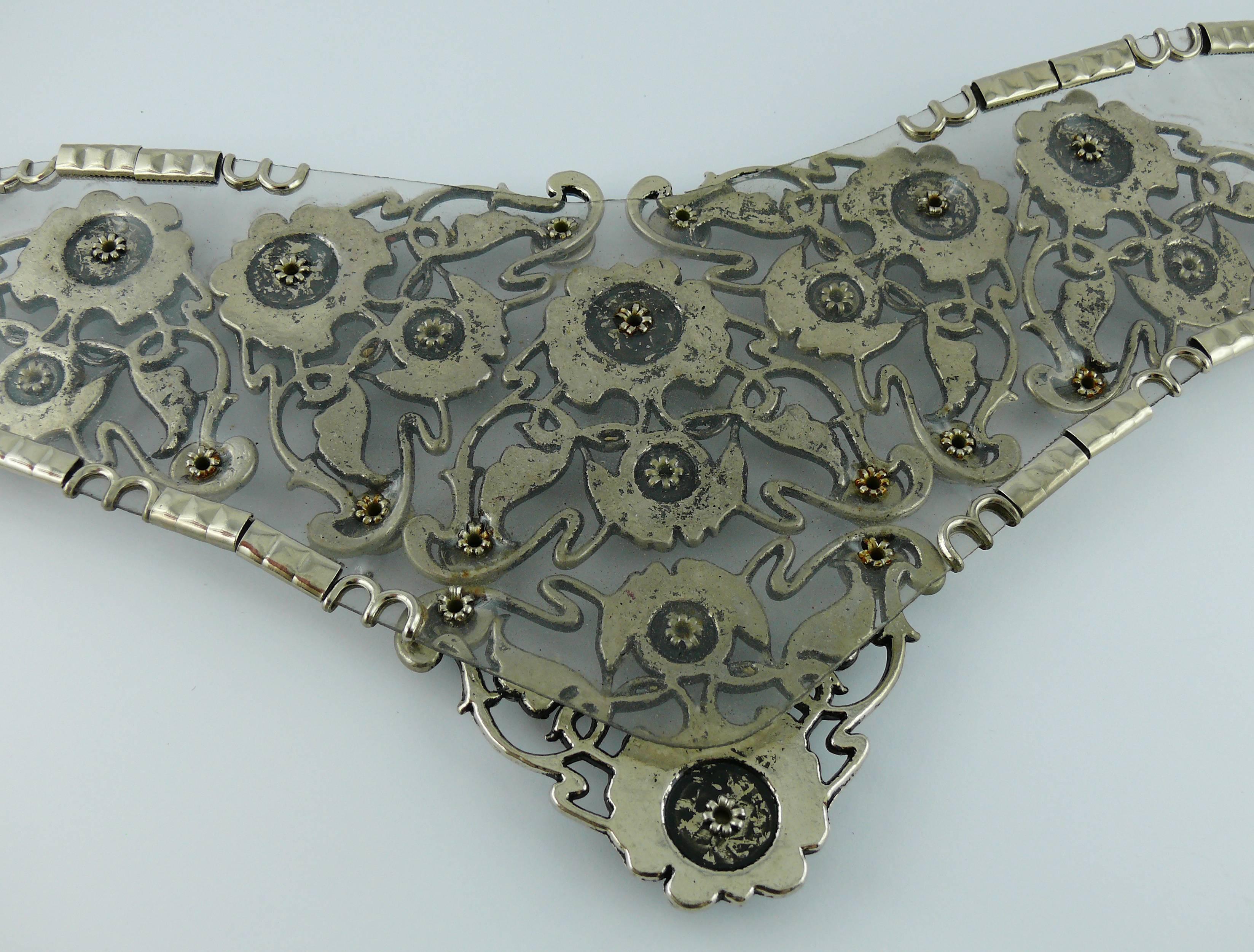 Jose Cotel Vintage Rare 1985 Jewelled Clear Vinyl Belt 4