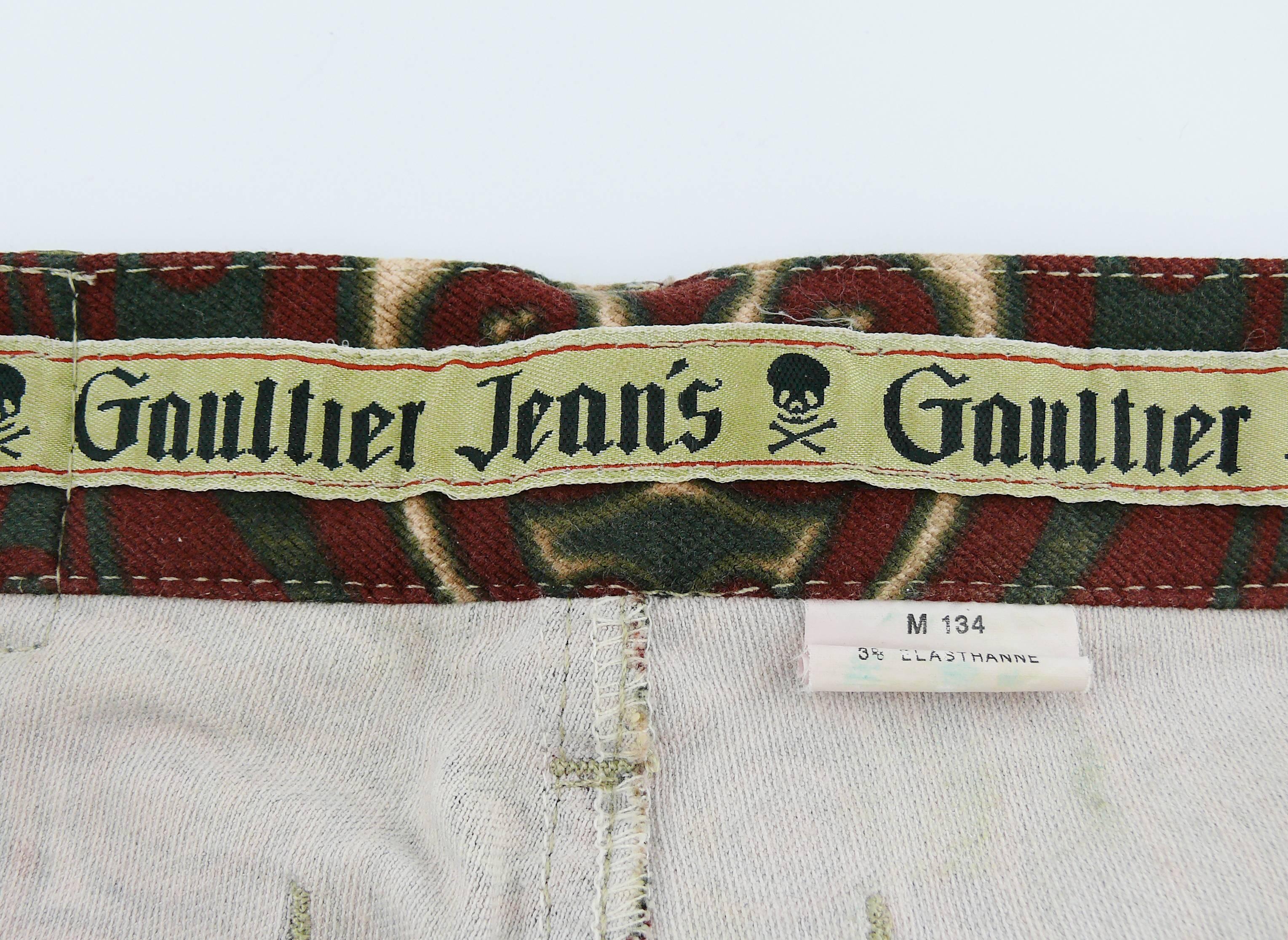 Jean Paul Gaultier Vintage Rare Aboriginal Maori Tattoo Pants Trousers 4