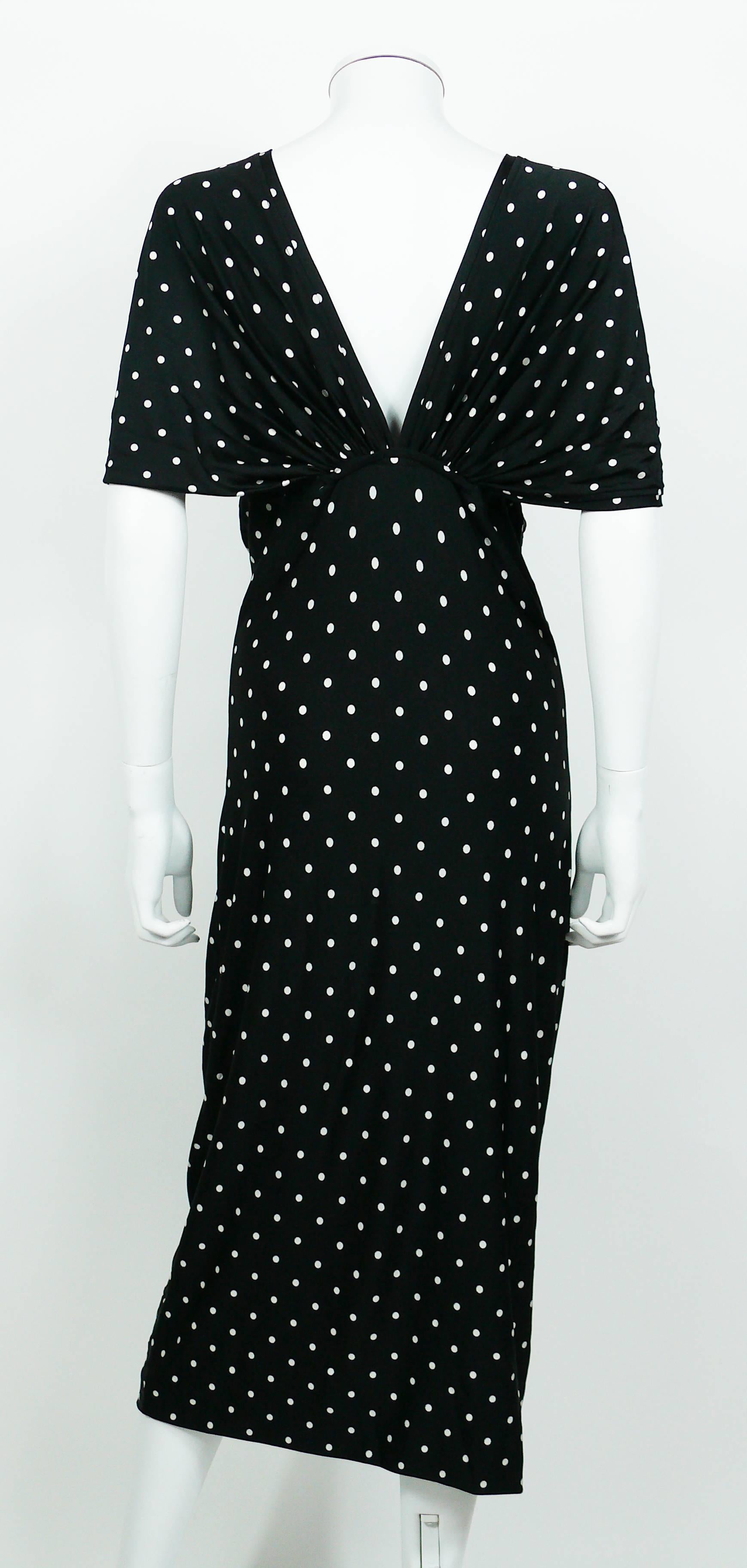 Patrick Kelly Vintage Black White Polka Dot Dress US Size 10 For Sale 2